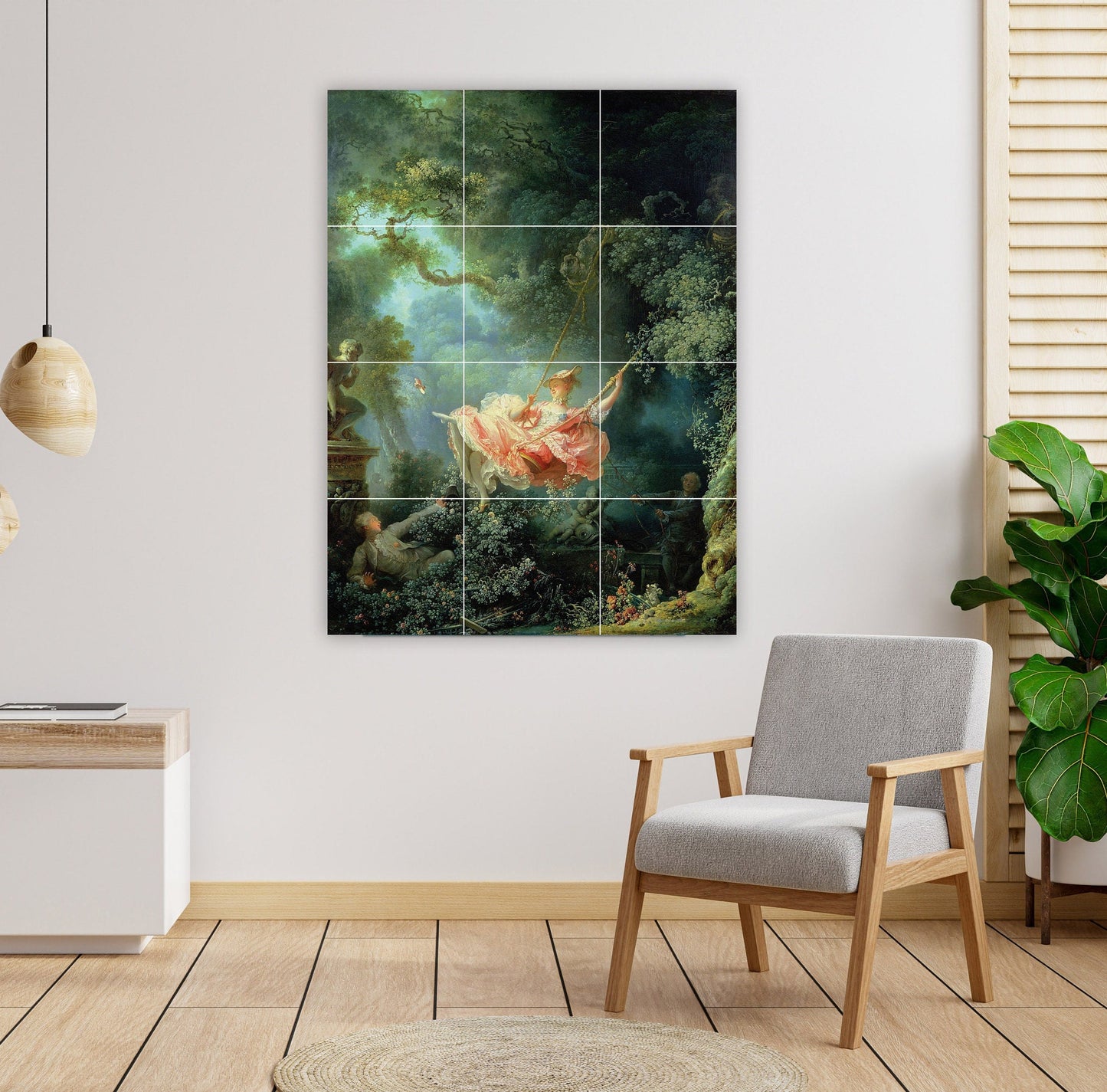 Tile Mural/Mosaic Ceramic Panel of Honoré Fragonard The Swing - Fragonard wall print - Fragonard wall art- The Swing print -Tile Mosaic