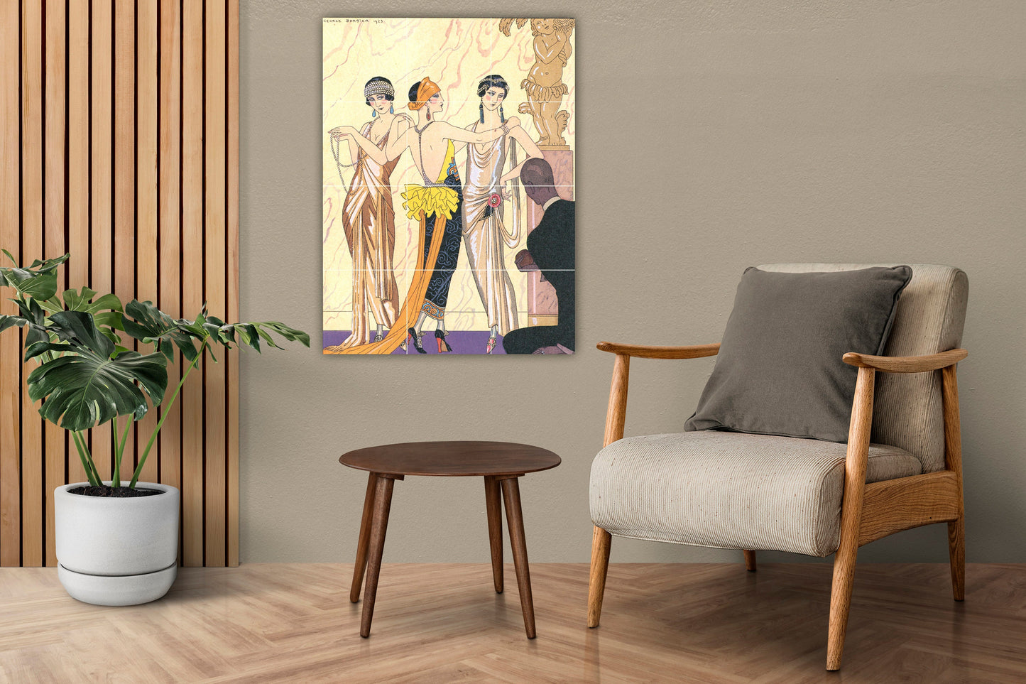 Tile Mural/Mosaic Ceramic Panel of George Barbier Le Jugement de Paris - George Barbier wall print - George Barbier wall art - Tile Mural
