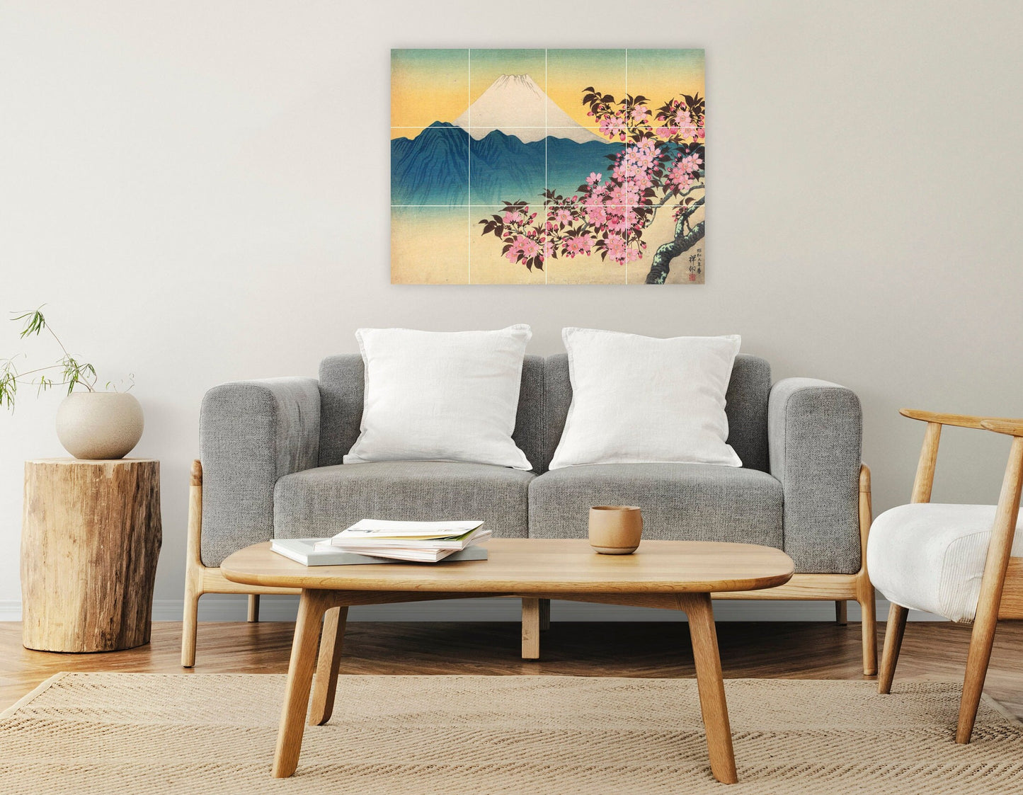 Tile Mural/Mosaic Ceramic Panel of Ohara Koson Mount Fuji - Ohara Koson Print - Koson Wall Art - Tile Mural - Gloss Tiles - Tile Mosaic