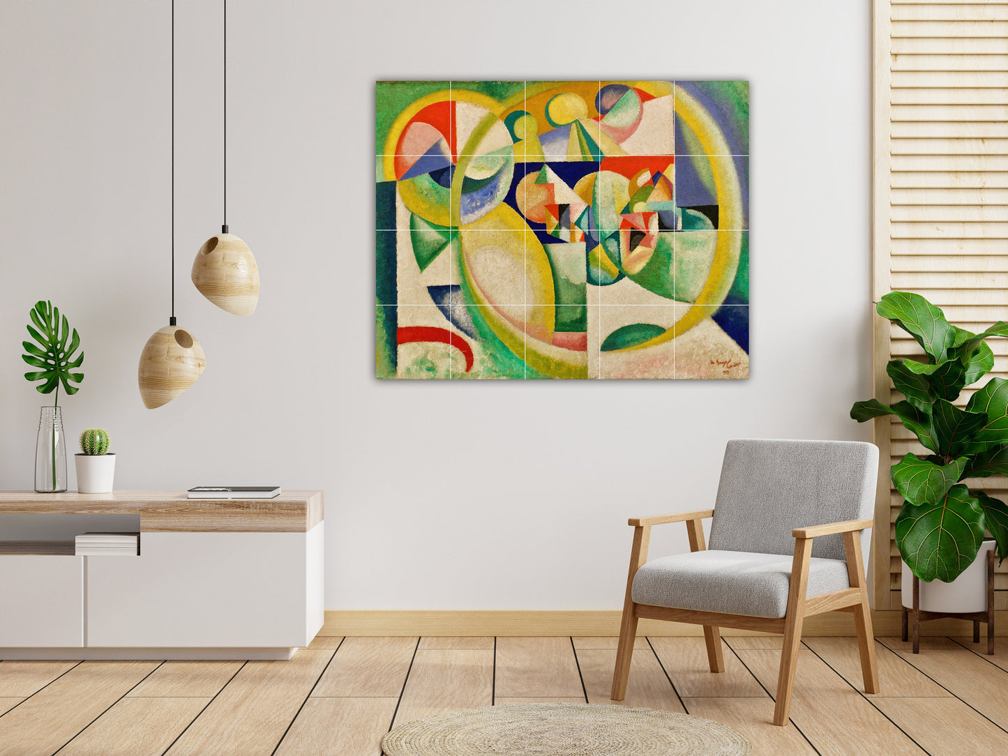 Tile Mural/Mosaic Ceramic Panel of Cardoso Study B - Amadeo de Souza Art - Abstract Painting - Tile Mural - Gloss Tiles - Tile Mosaic