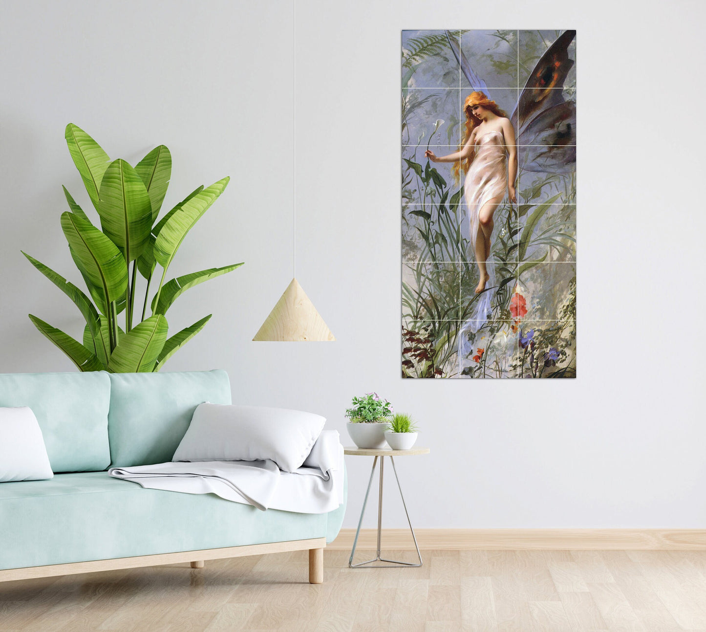 Tile Mural/Mosaic Ceramic Panel of Ricardo Falero Fairy - Falero Wall Art - Ricardo Falero wall print - Falero fairy print -Tile Mosaic