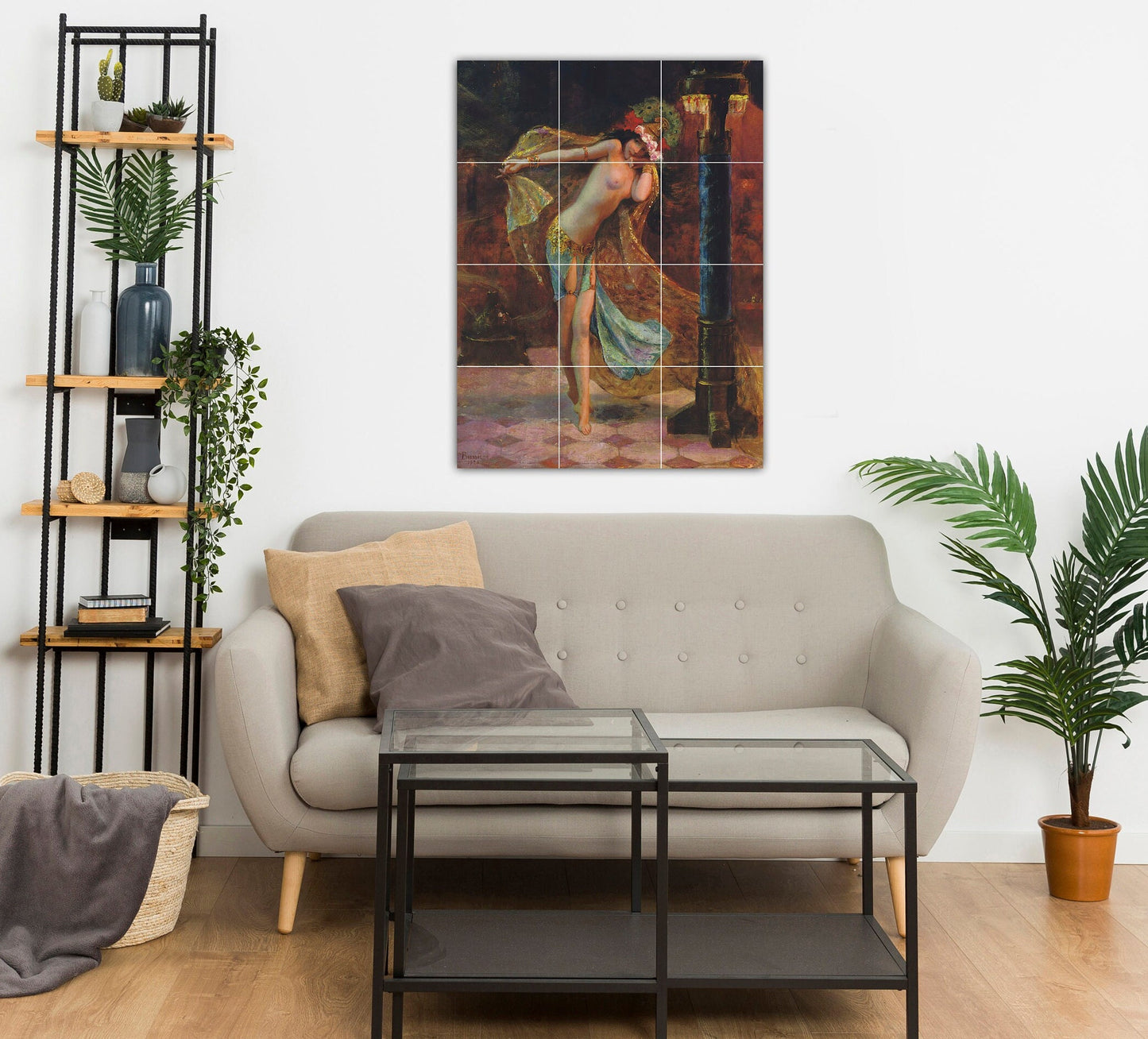 Tile Mural/Mosaic Ceramic Panel of Gaston Bussiere Dance - Bussiere wall print -Bussiere wall art- Gaston Bussiere nude print -Tile Mosaic