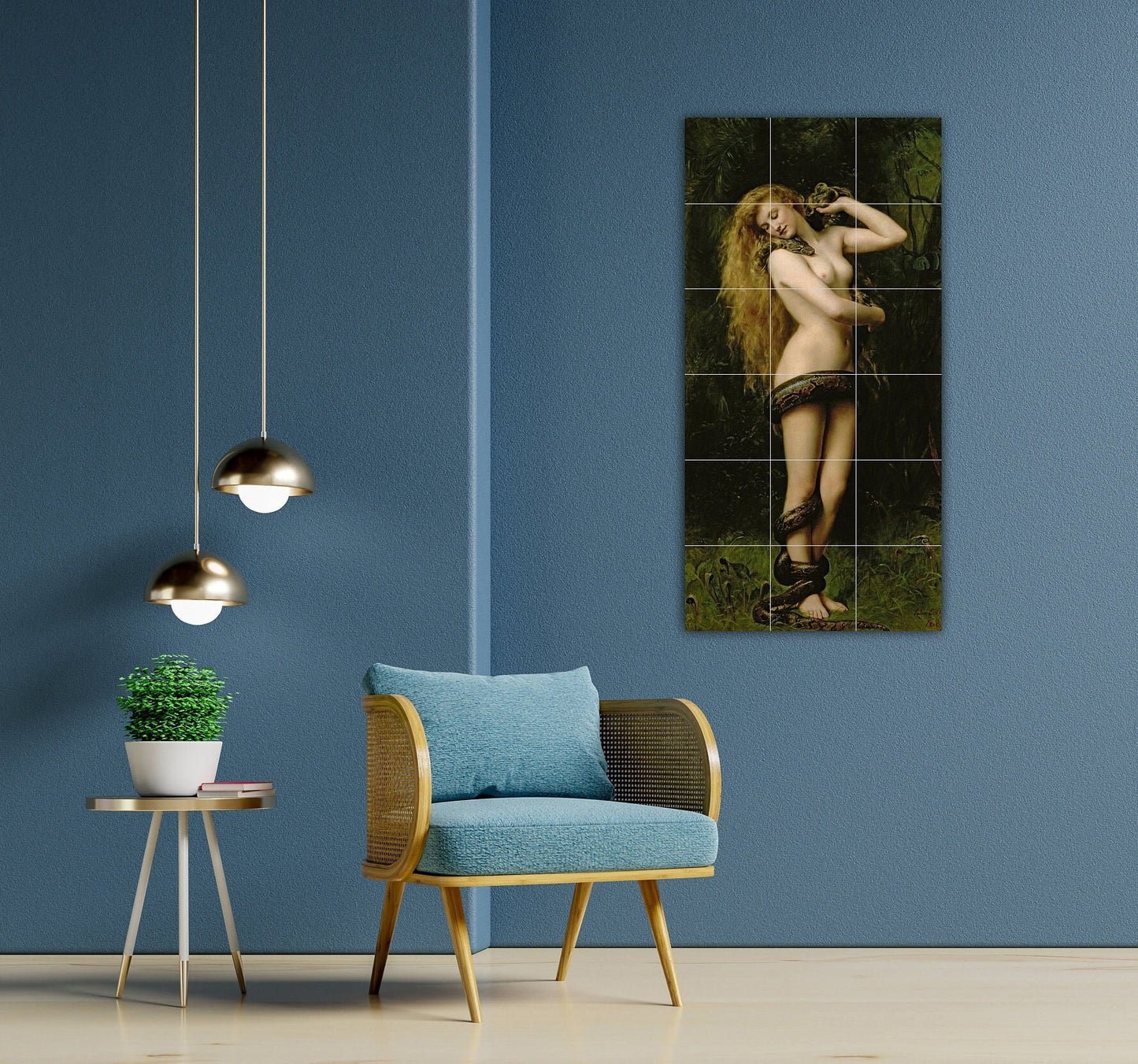 Tile Mural/Mosaic Ceramic Panel of John Collier Lilith - John Collier Wall Art - John Collier wall print - Lilith wall print -Tile Mosaic