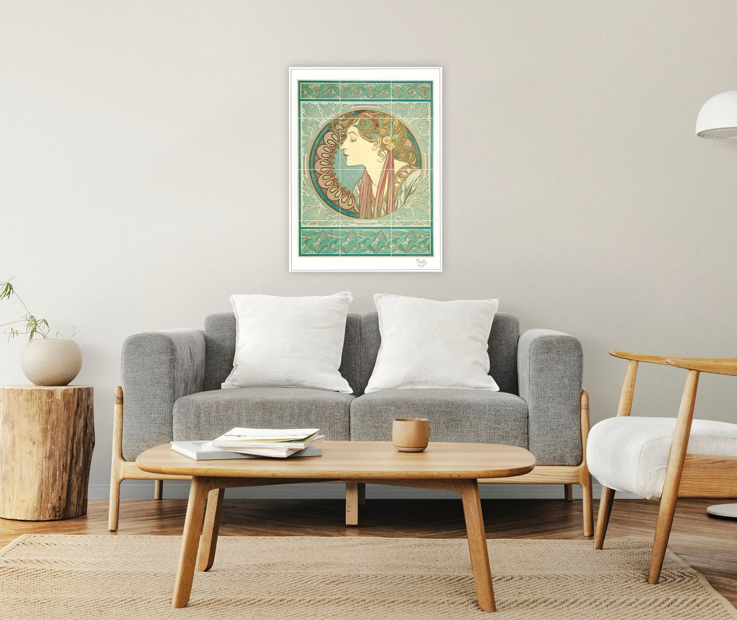 Tile Mural/Mosaic Ceramic Panel of Alphonse Mucha Laurier - Alphonse Mucha wall print - Mucha wall art - Tile Mural -Alphonse Mucha Mural