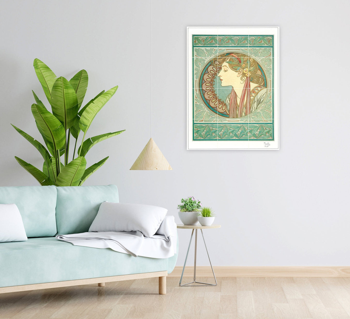 Tile Mural/Mosaic Ceramic Panel of Alphonse Mucha Laurier - Alphonse Mucha wall print - Mucha wall art - Tile Mural -Alphonse Mucha Mural