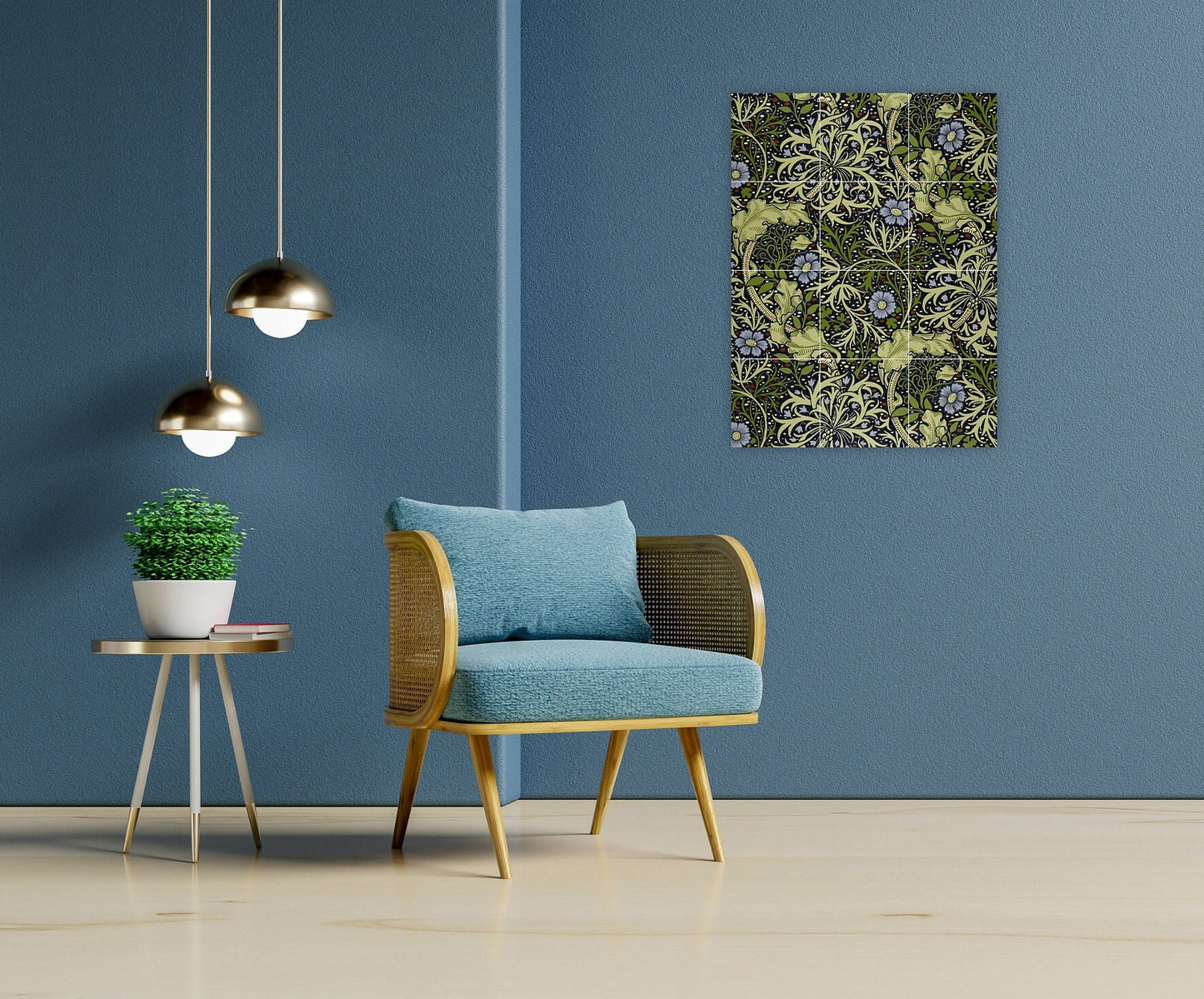 Art Nouveau Floral Ceramic Tile Mural/Mosaic -Art Nouveau Wall Decor Tiles -Kitchen Backsplash Tiles, Table Decorative Tiles, Bathroom Tiles