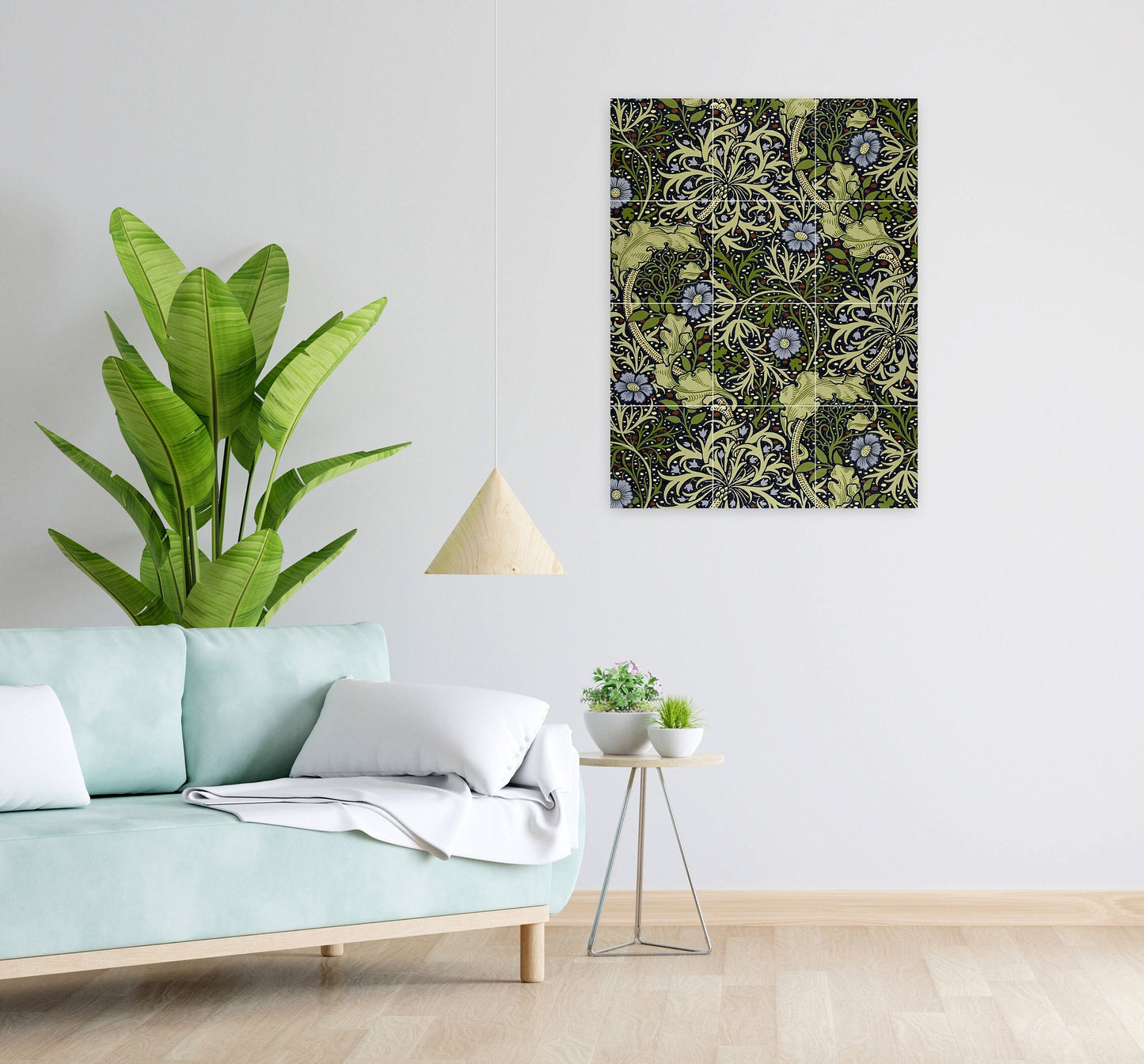 Art Nouveau Floral Ceramic Tile Mural/Mosaic -Art Nouveau Wall Decor Tiles -Kitchen Backsplash Tiles, Table Decorative Tiles, Bathroom Tiles