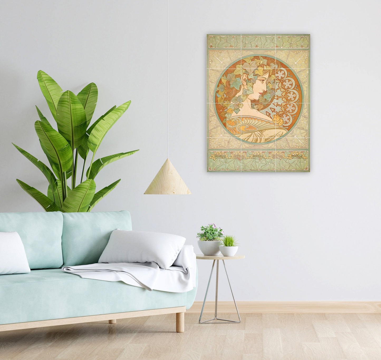 Tile Mural/Mosaic Ceramic Panel of Alphonse Mucha Le Lierre - Alphonse Mucha wall print - Mucha wall art - Tile Mural - Art Nouveau decor