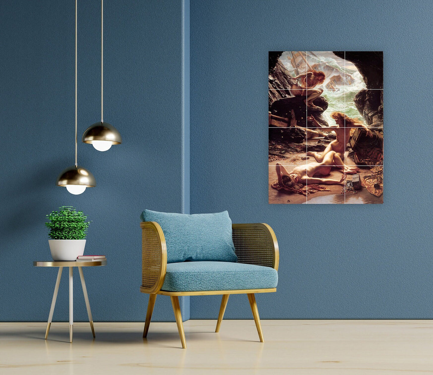 Tile Mural/Mosaic Ceramic Panel of John Poynter Cave of the Storm Nymphs - Poynter wall print - Nude wall art - Tile Mural - Accent tiles