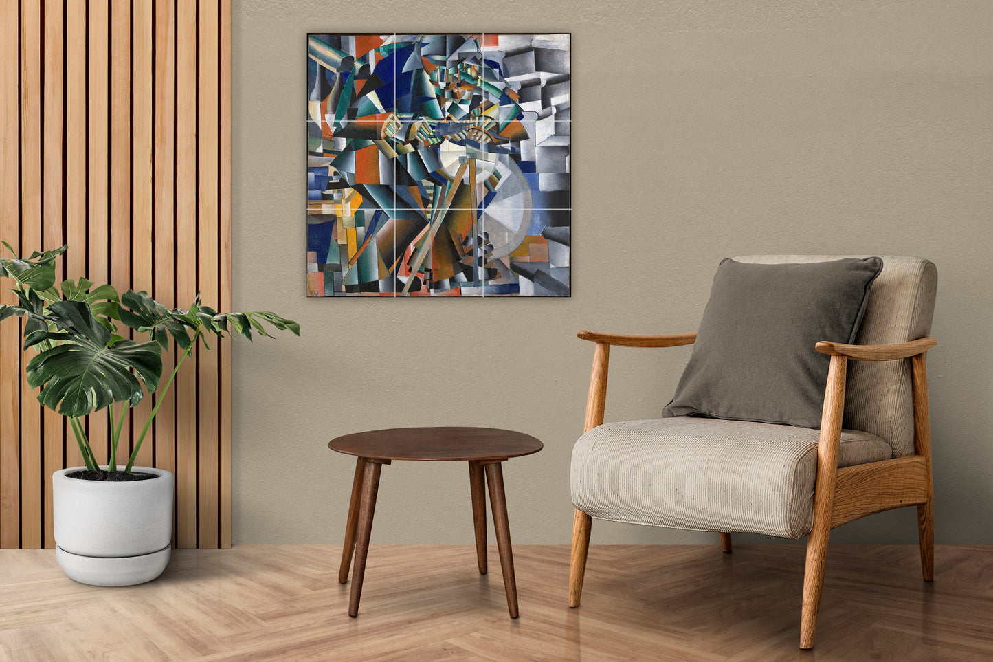 Tile Mural/Mosaic Ceramic Panel of Kazimir Malevich The Knife Grinder - Malevich wall art - Tile Mural - Malevich wall print -Tile Mosaic
