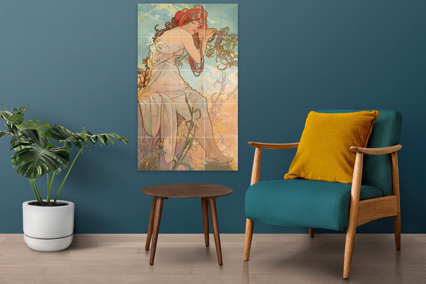 Tile Mural/Mosaic Ceramic Panel of Alphonse Mucha Les Saisons Eté - Mucha wall print - Mucha wall art -Tile Mural - Gloss Tiles- Tile Mosaic