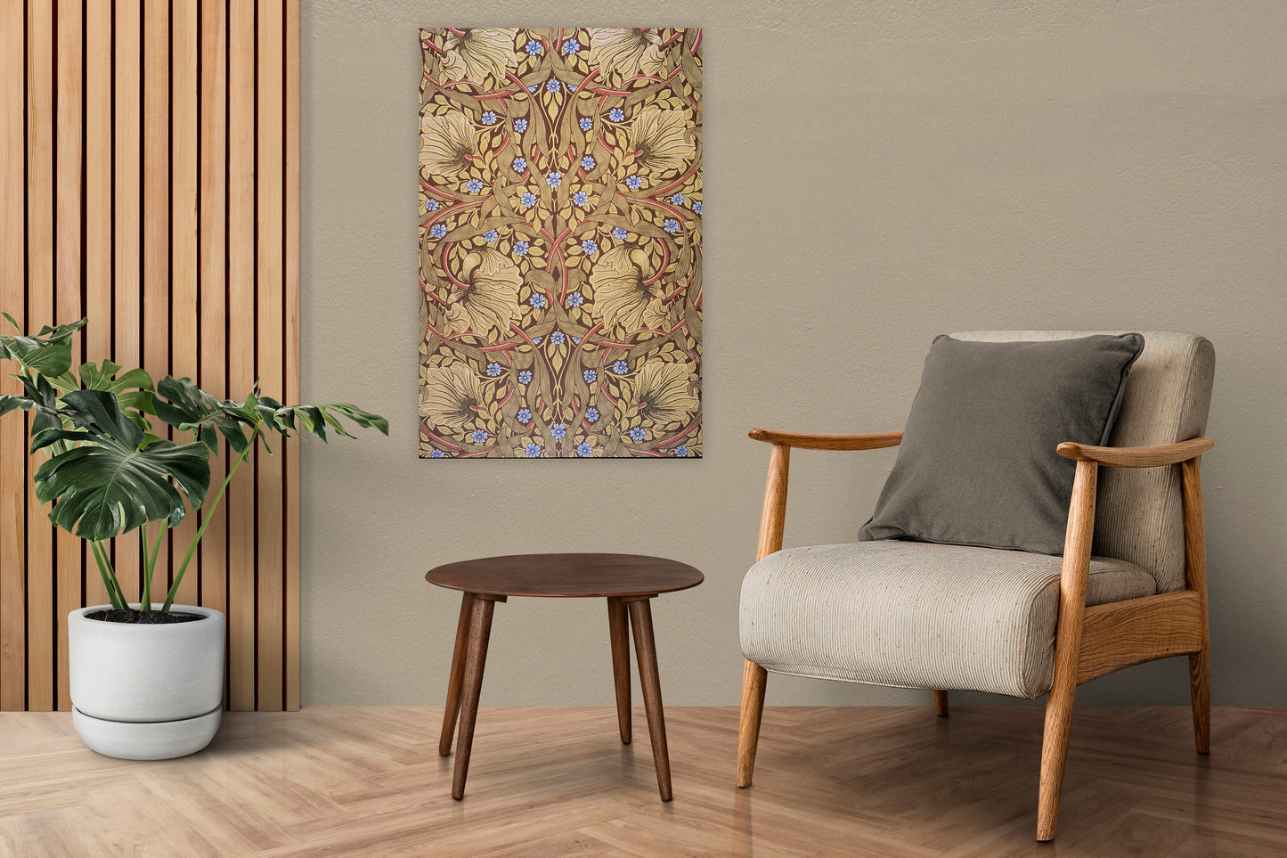 Tile Mural/Mosaic Ceramic Panel of William Morris Pimpernel pattern - William Morris wall art - Tile Mural -Morris print -Tile Mosaic