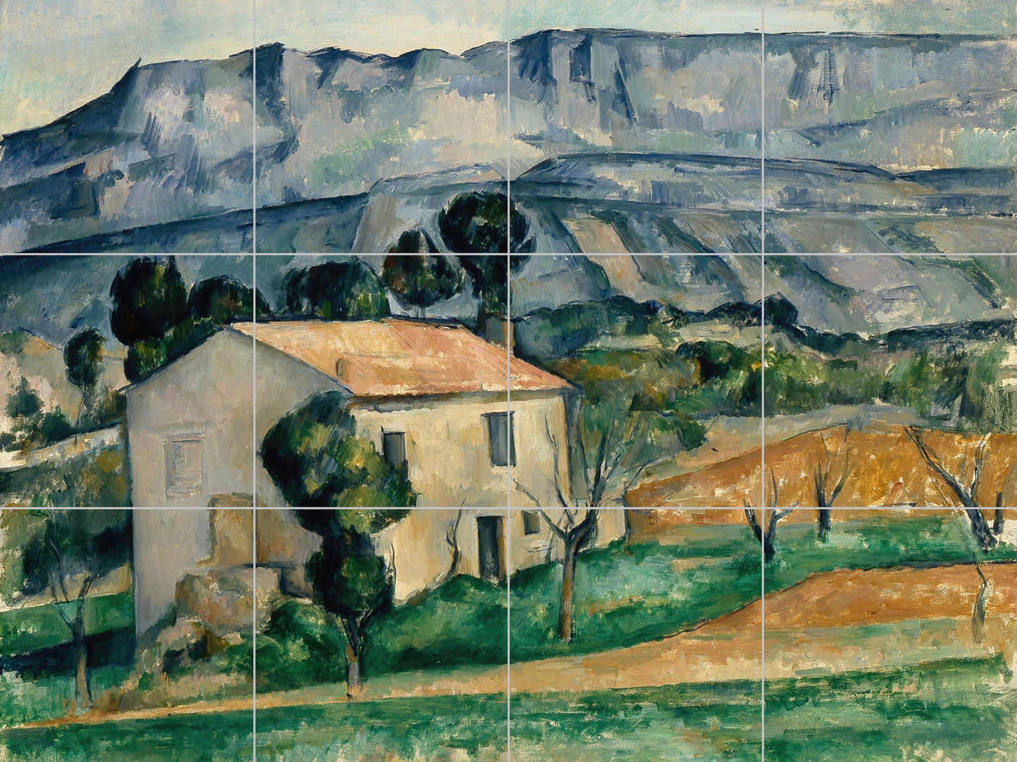 Tile Mural/Mosaic Ceramic Panel of Paul Cezanne House in Provence -Cezanne Wall Art -Cezanne wall print-Tile Mural -Gloss Tiles -Tile Mosaic