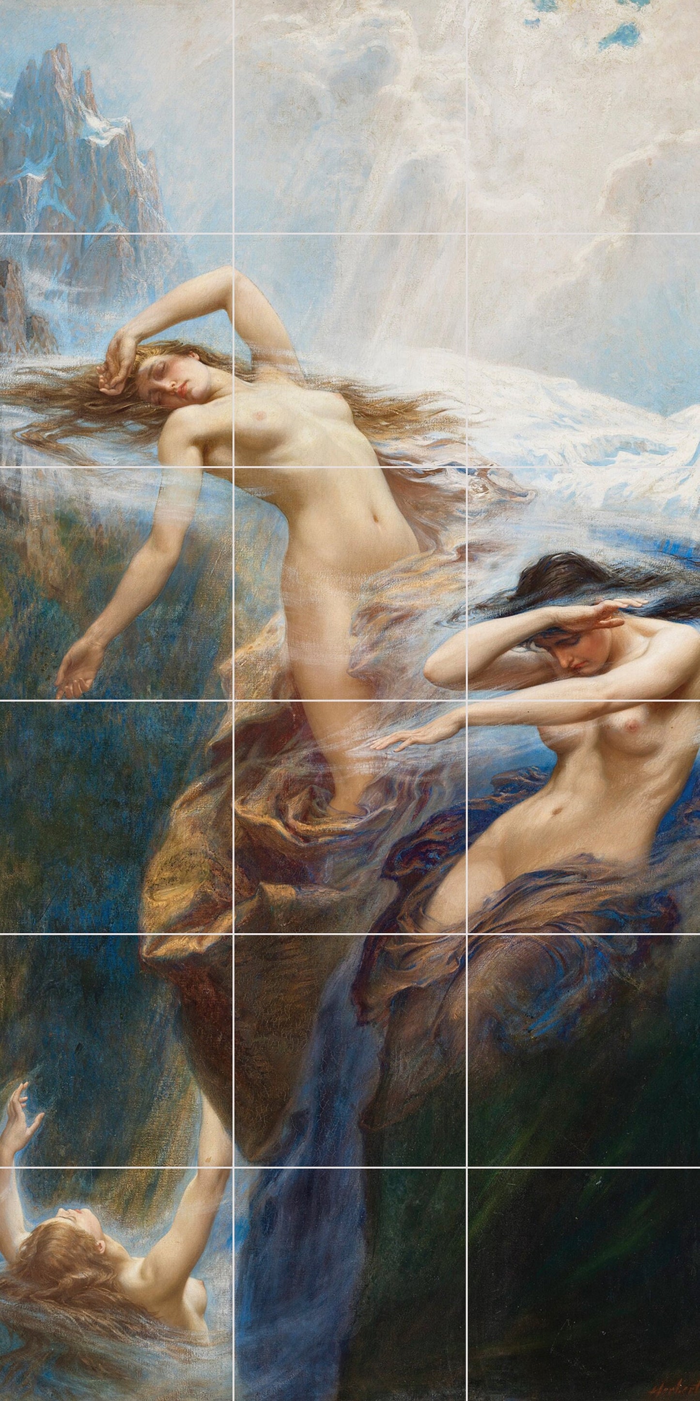 Tile Mural/Mosaic Ceramic Panel of James Draper The Mountain Mists - James Draper wall art - Tile Mural - Draper print -Tile Mosaic