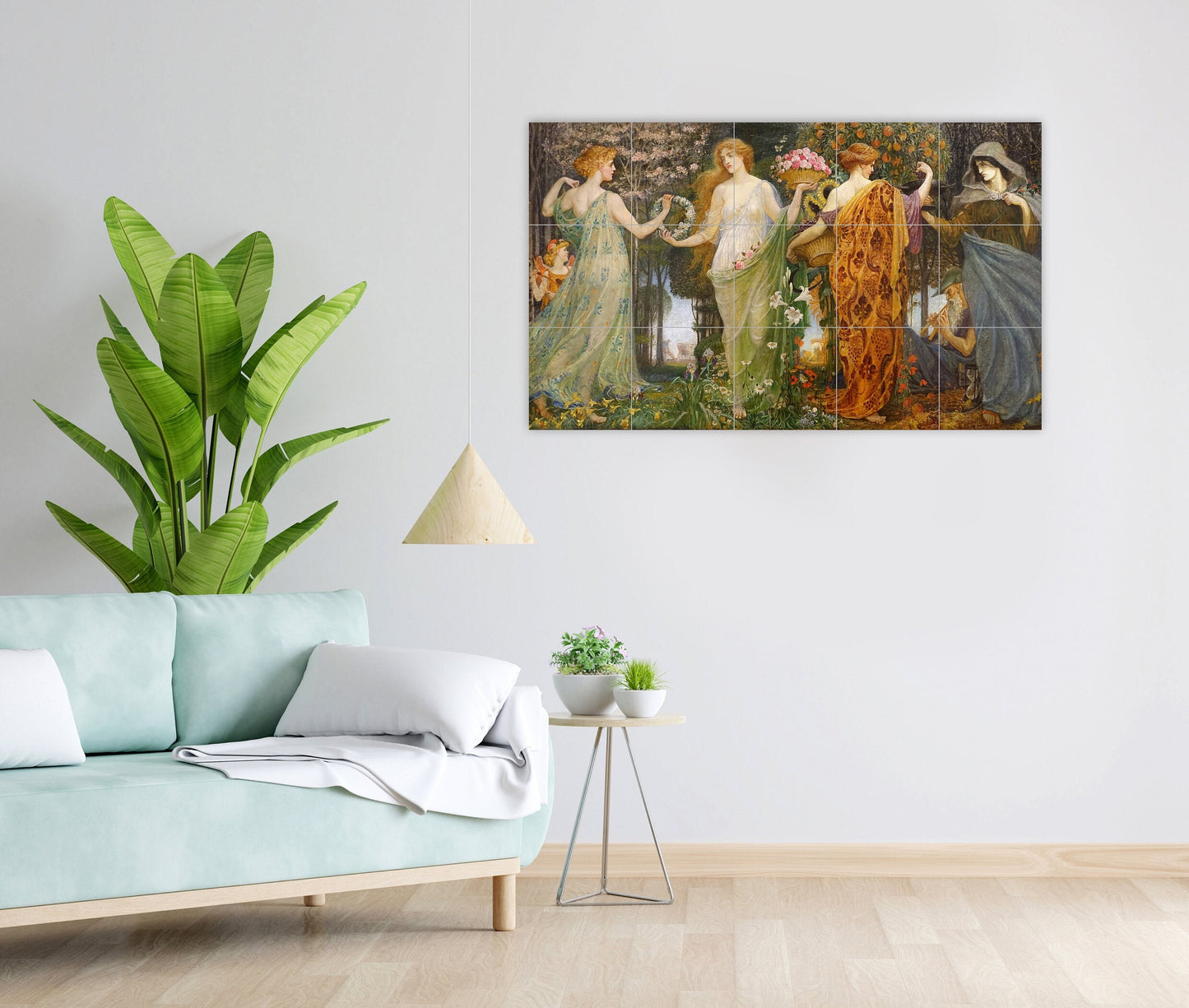 Tile Mural/Mosaic Ceramic Panel of Walter Crane a Masque for the Four Seasons - Walter Crane wall art - Art Nouveau Tile Mural - Tile Mosaic