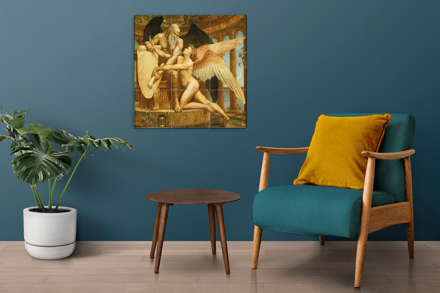 Tile Mural/Mosaic Ceramic Panel of Walter Crane The Roll of Fate - Walter Crane wall art -Art Nouveau Tile Mural - Crane print - Tile Mosaic