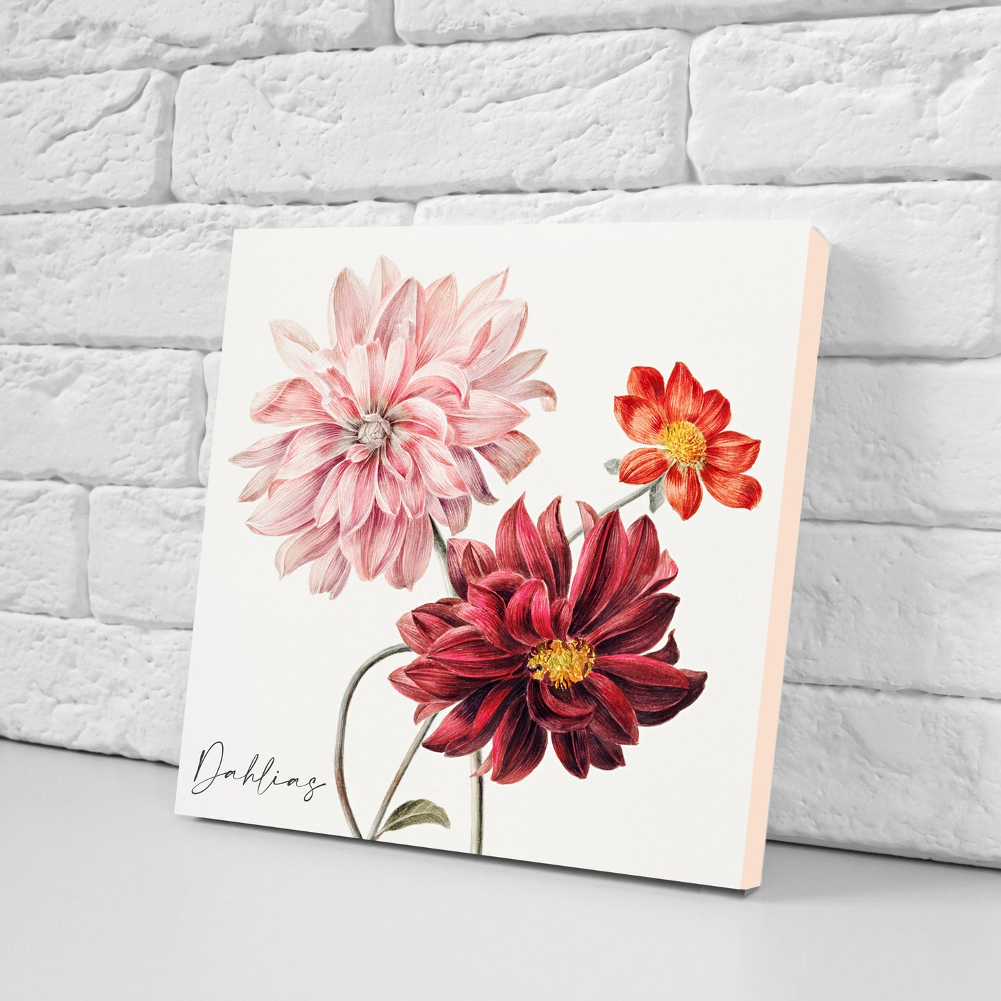 Vintage Botanical Print Ceramic Tiles - Set of 3 Ceramic Decor Tiles - Kitchen Backsplash Tiles, Bathroom Tiles, Botanical wall art