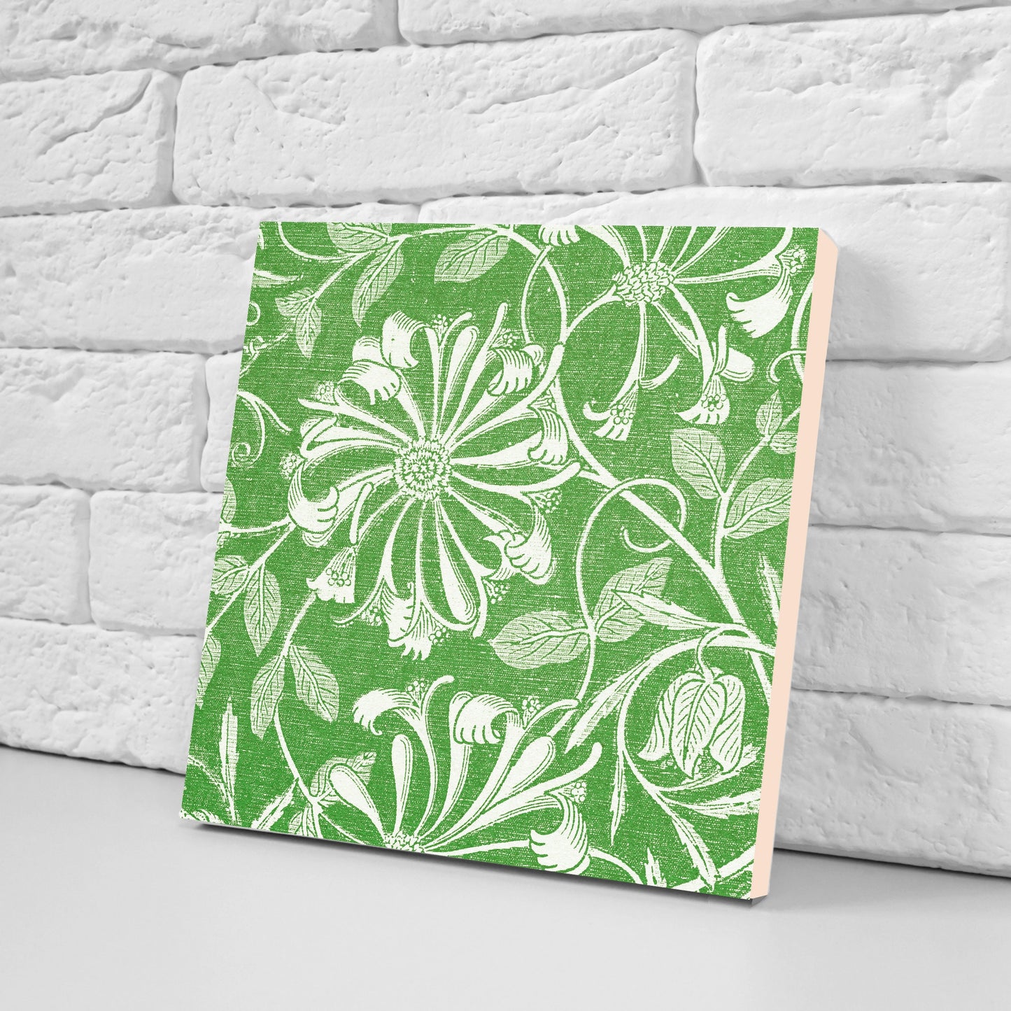 Art Nouveau Flower Ceramic tiles - Set of 2 Art Nouveau Wall Decor Tiles - Kitchen Backsplash Tiles, Table Decorative Tiles, Bathroom Tiles