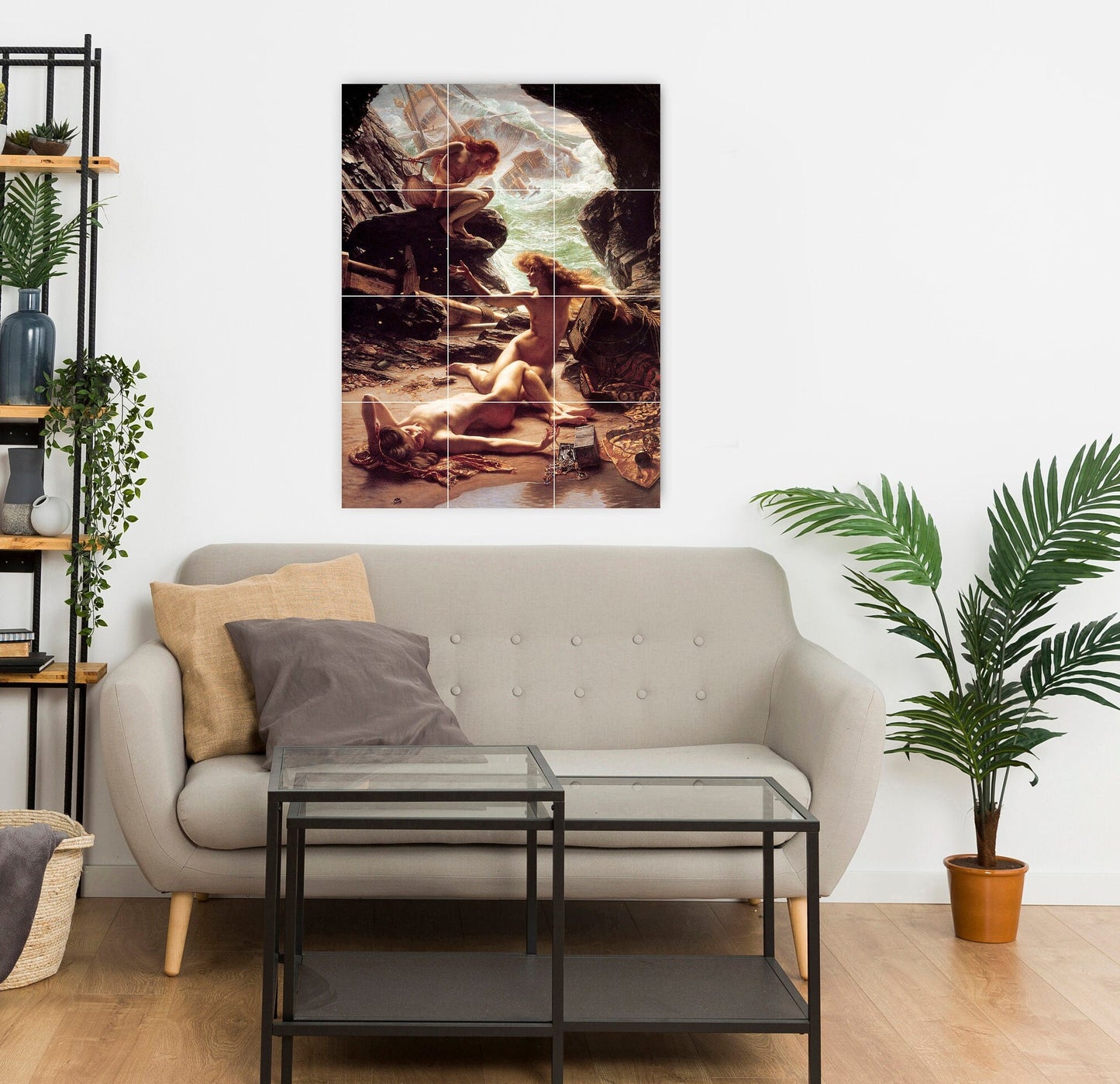 Tile Mural/Mosaic Ceramic Panel of John Poynter Cave of the Storm Nymphs - Poynter wall print - Nude wall art - Tile Mural - Accent tiles