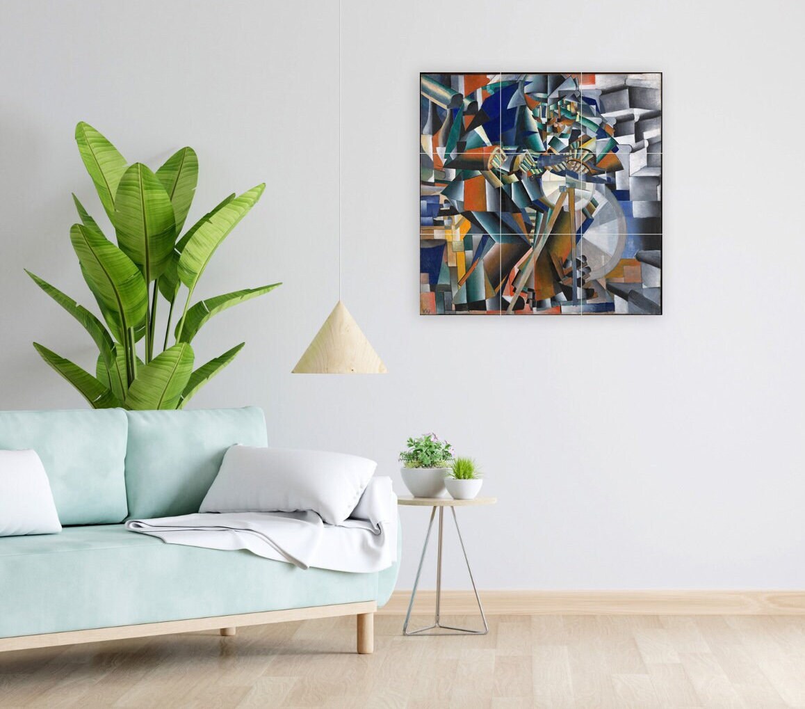 Tile Mural/Mosaic Ceramic Panel of Kazimir Malevich The Knife Grinder - Malevich wall art - Tile Mural - Malevich wall print -Tile Mosaic