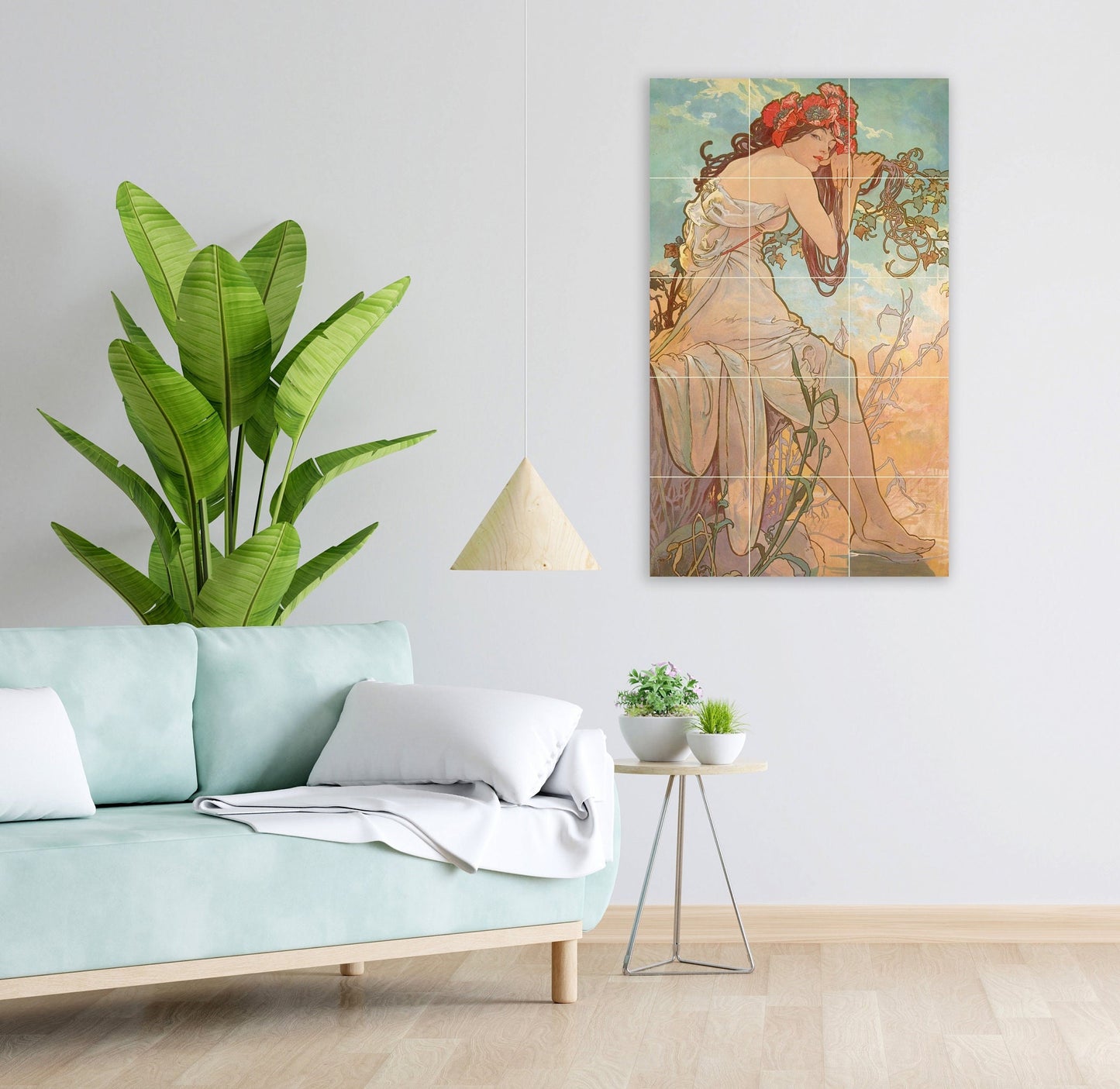 Tile Mural/Mosaic Ceramic Panel of Alphonse Mucha Les Saisons Eté - Mucha wall print - Mucha wall art -Tile Mural - Gloss Tiles- Tile Mosaic