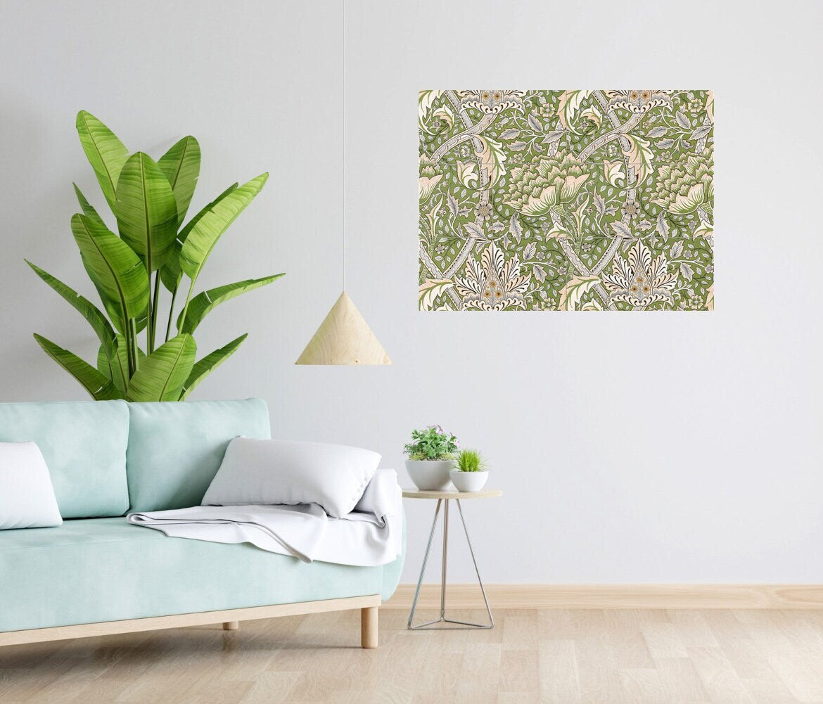 Tile Mural/Mosaic Ceramic Panel of William Morris Windrush pattern - William Morris wall art - Tile Mural -Morris print -Tile Mosaic