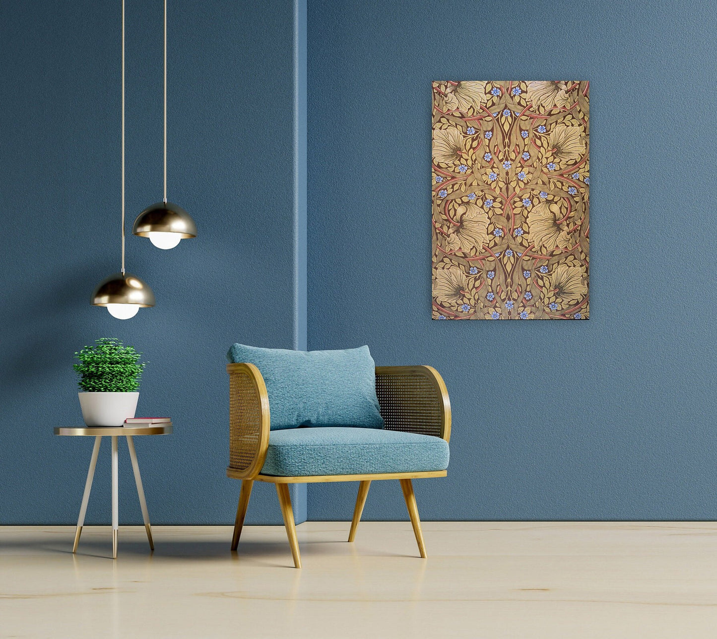 Tile Mural/Mosaic Ceramic Panel of William Morris Pimpernel pattern - William Morris wall art - Tile Mural -Morris print -Tile Mosaic