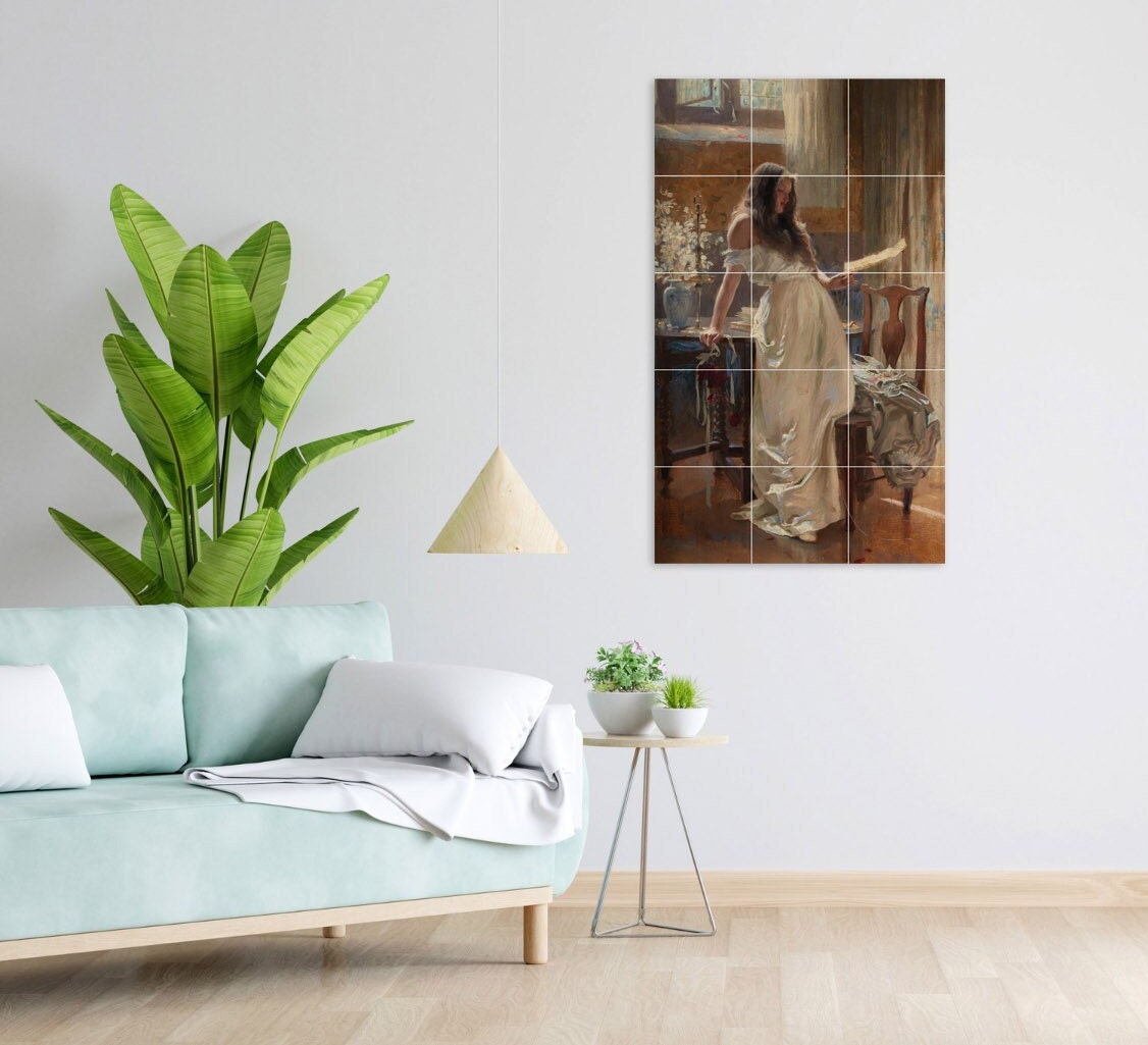 Tile Mural/Mosaic Ceramic Panel of James Draper Lovely Rose - James Draper wall print - Tile Mural - Gloss Tiles- Tile Mosaic -Nude wall art