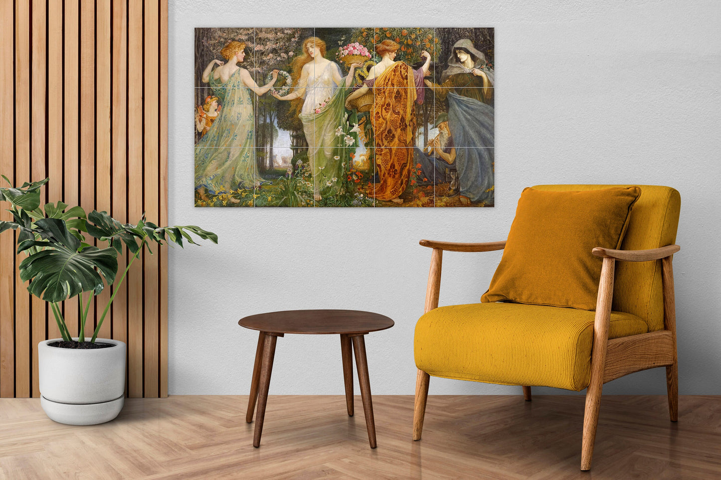 Tile Mural/Mosaic Ceramic Panel of Walter Crane a Masque for the Four Seasons - Walter Crane wall art - Art Nouveau Tile Mural - Tile Mosaic