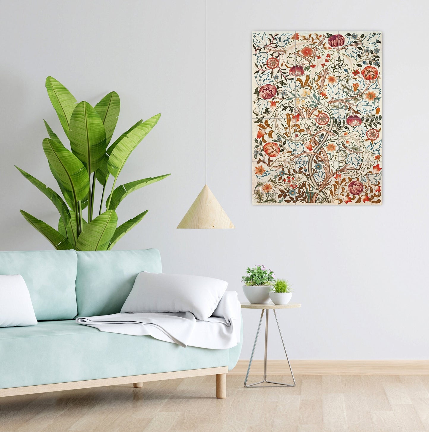 Tile Mural/Mosaic Ceramic Panel of William Morris Acanthus - William Morris wall art - Tile Mural -Morris print -Tile Mosaic - Accent tiles