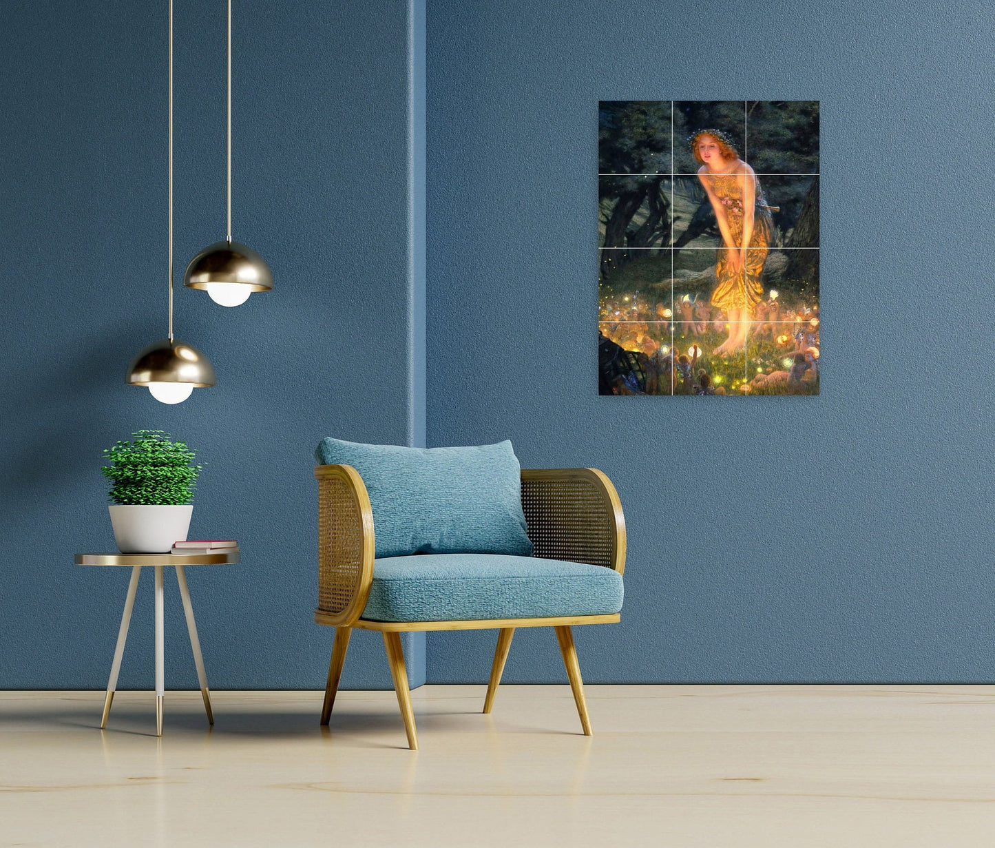 Tile Mural/Mosaic Ceramic Panel of Edward Robert Hughes Midsummer Eve - Robert Hughes wall print- Tile Mural- Gloss Tiles- Tile Mosaic