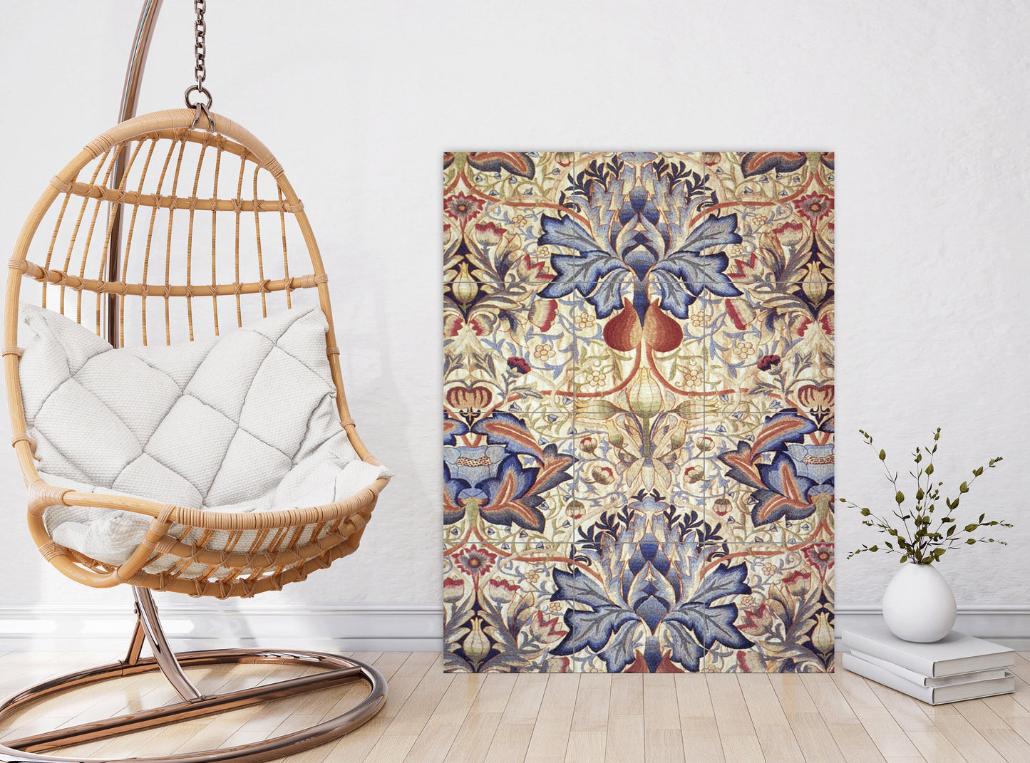 Tile Mural/Mosaic Ceramic Panel of William Morris Artichoke - William Morris wall art- Morris wall print- Tile Mural-Gloss Tiles-Tile Mosaic