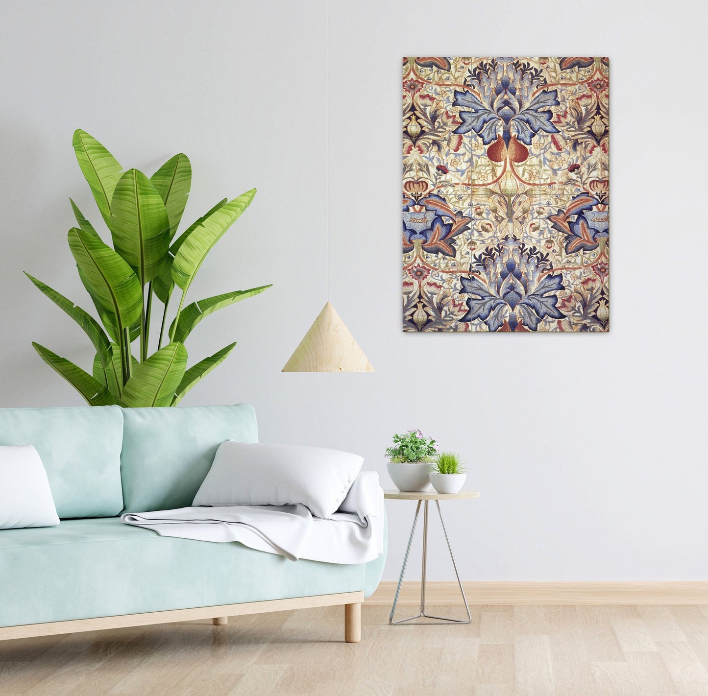 Tile Mural/Mosaic Ceramic Panel of William Morris Artichoke - William Morris wall art- Morris wall print- Tile Mural-Gloss Tiles-Tile Mosaic