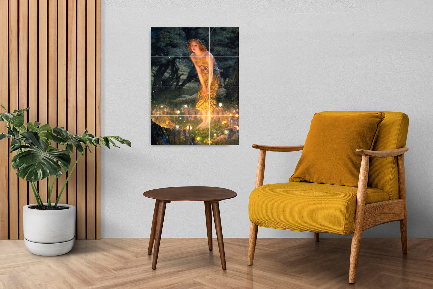 Tile Mural/Mosaic Ceramic Panel of Edward Robert Hughes Midsummer Eve - Robert Hughes wall print- Tile Mural- Gloss Tiles- Tile Mosaic