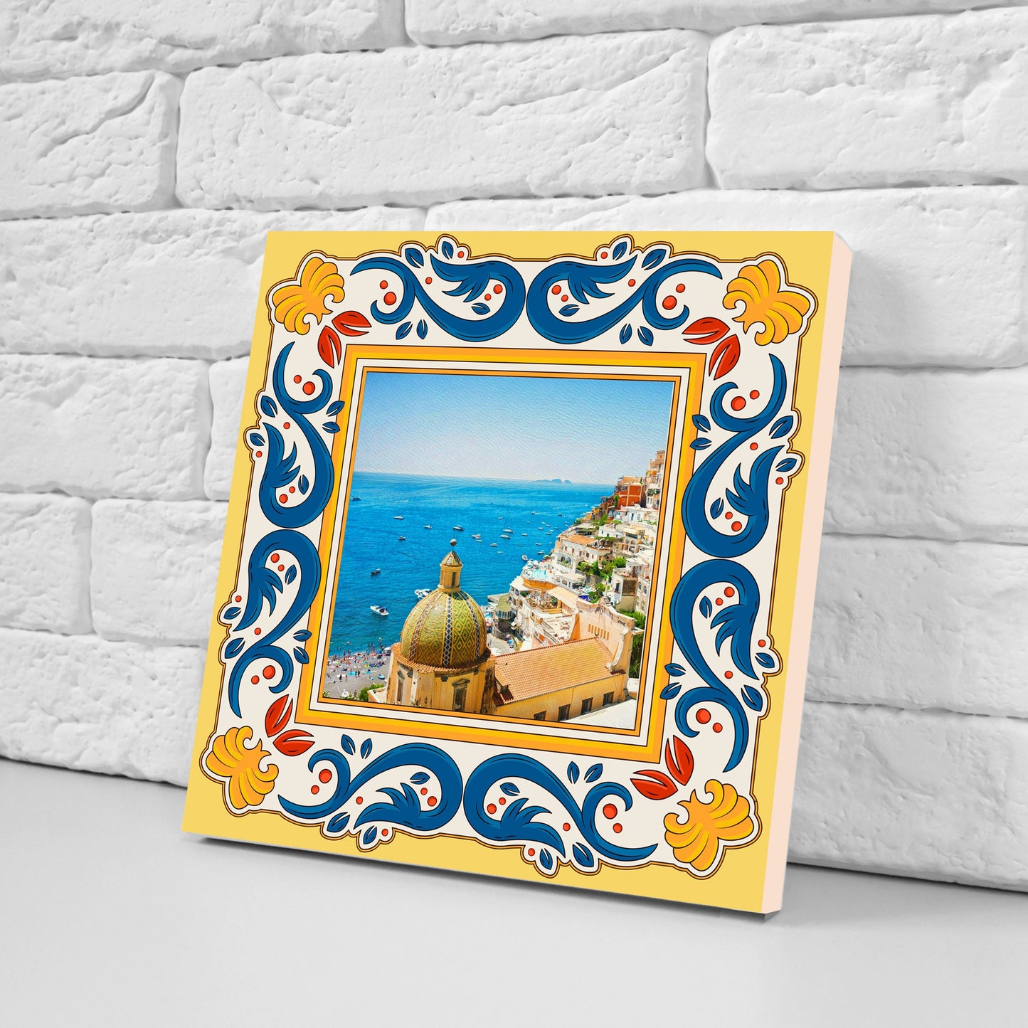 Amalfi Ceramic Tiles - Set of 2 Italian Wall Decor Tiles - Kitchen Backsplash Tiles, Italian Decorative Tiles, Bathroom Tiles, Accent tiles