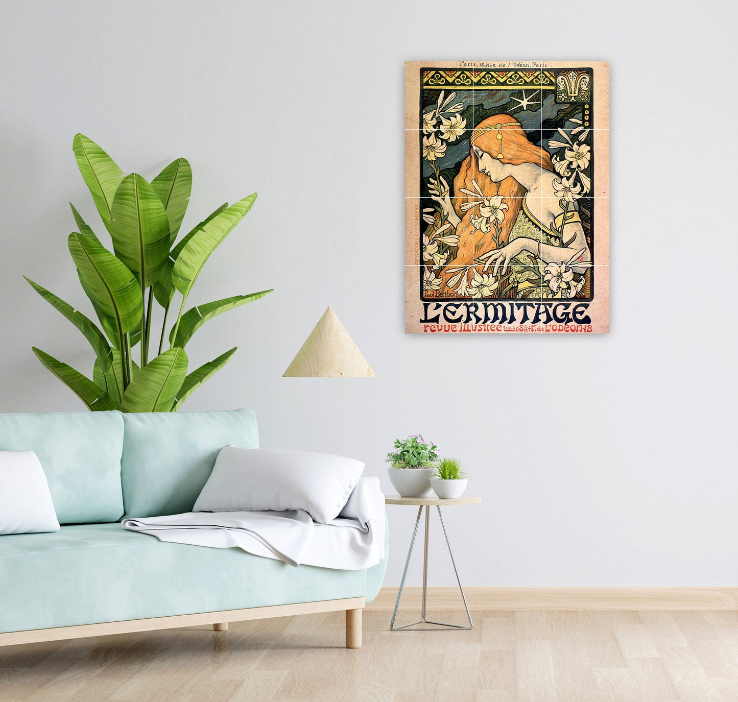 Tile Mural/Mosaic Ceramic Panel of Paul Berthon Ermitage - Paul Berthon wall print - Art Nouveau decor -Tile Mural-Gloss Tiles-Tile Mosaic