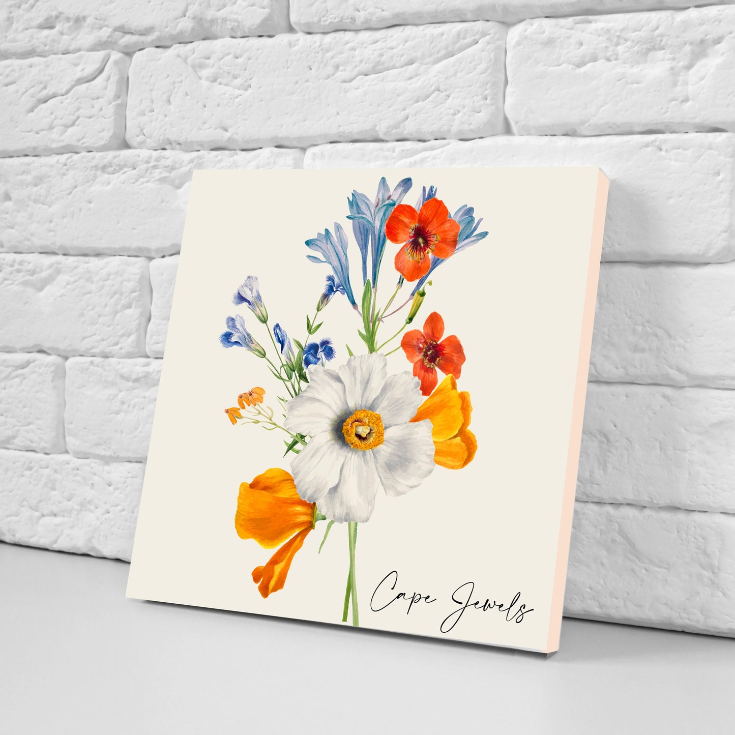 Vintage Botanical Print Ceramic Tiles - Set of 3 Ceramic Decor Tiles - Kitchen Backsplash Tiles, Bathroom Tiles, Botanical wall art
