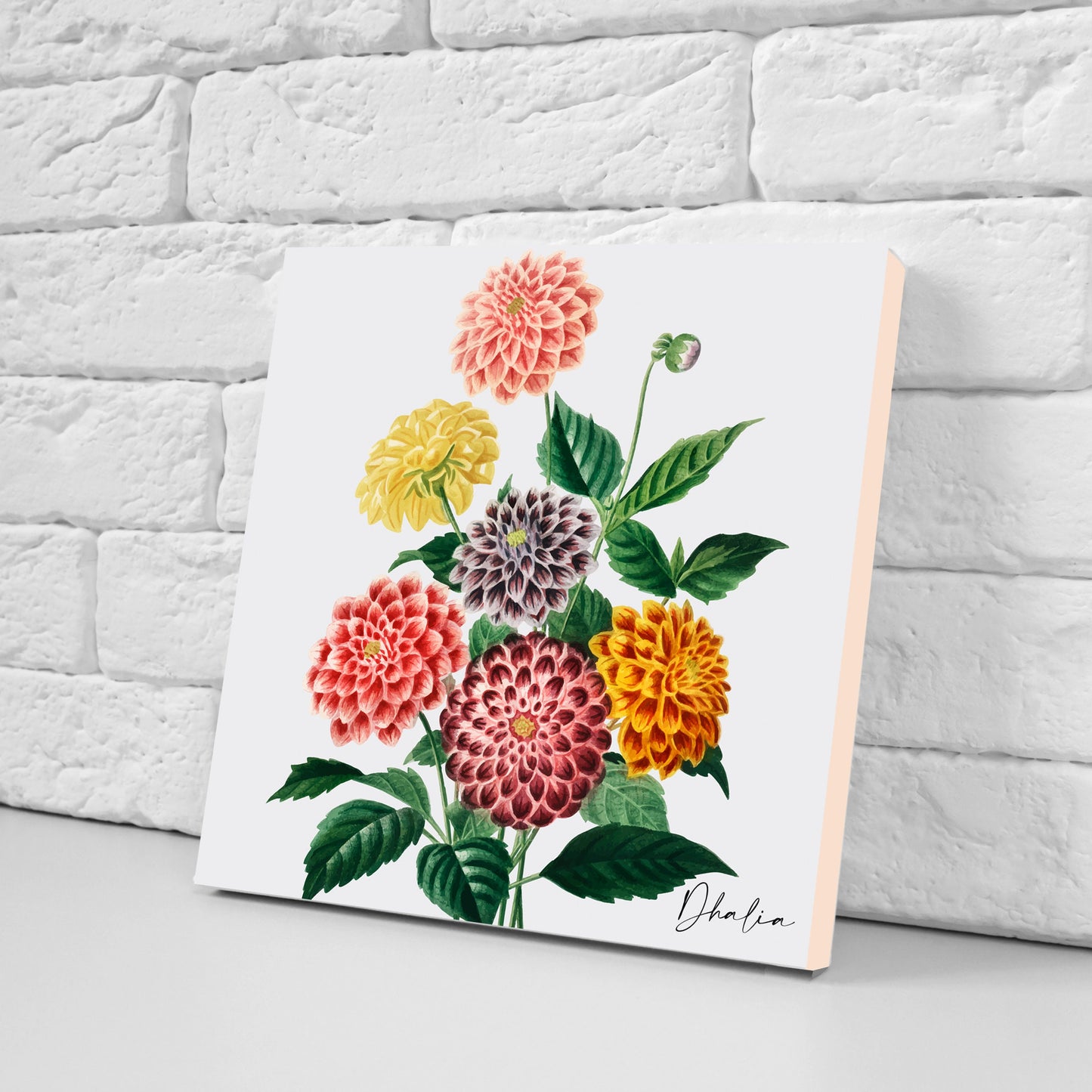 Vintage Botanical Print Ceramic Tiles - Set of 3 Ceramic Decor Tiles - Kitchen Backsplash Tiles, Bathroom Tiles, Botanical wall art