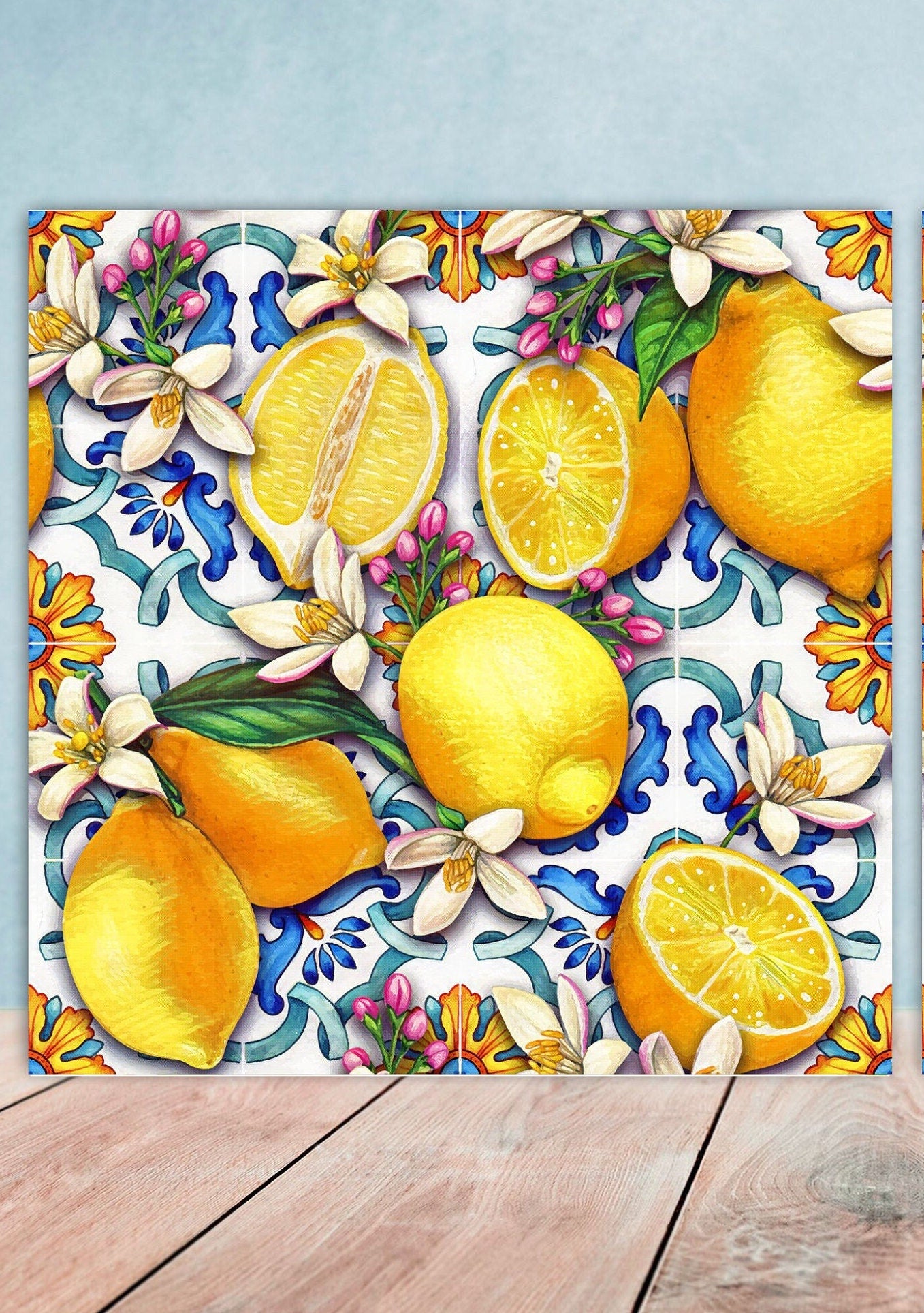 Italian Majolica Tiles - Set of 1 Italian Wall Decor Tiles - Kitchen Backsplash Tiles, Table Decorative Tiles, Bathroom Tiles, Coaster
