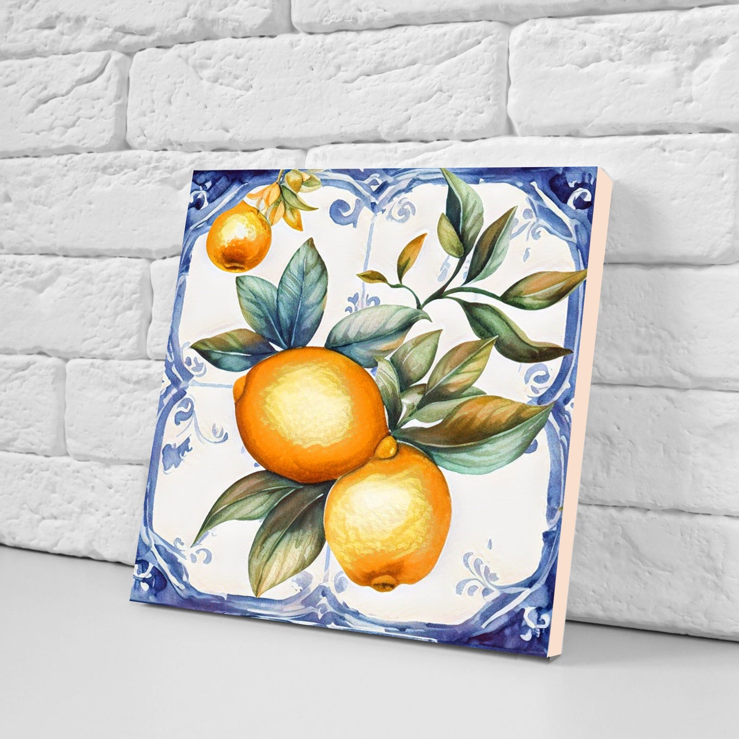 Italian Majolica Tiles - Set of 2 Italian Wall Decor Tiles - Kitchen Backsplash Tiles, Table Decorative Tiles, Bathroom Tiles, Coaster