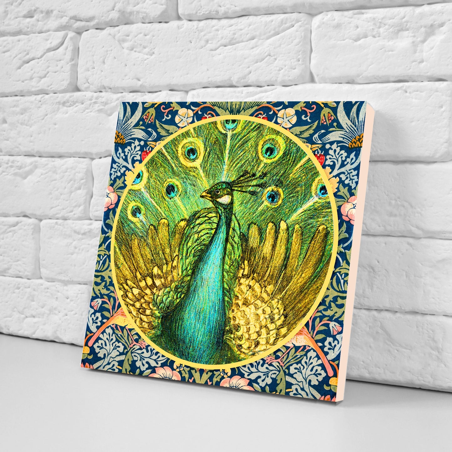 Art Nouveau Flower Ceramic tiles - Set of 2 Art Nouveau Wall Decor Tiles - Kitchen Backsplash Tiles, Table Decorative Tiles, Bathroom Tiles