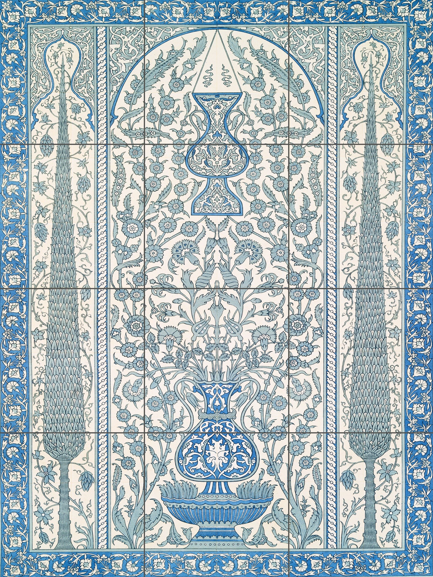 Tile Mural/Mosaic Ceramic Panel of Arabic Pattern - Arabic art decor - Islamic Art - Arabesque art - Tile Mural - Home Decor -Tile Mosaic