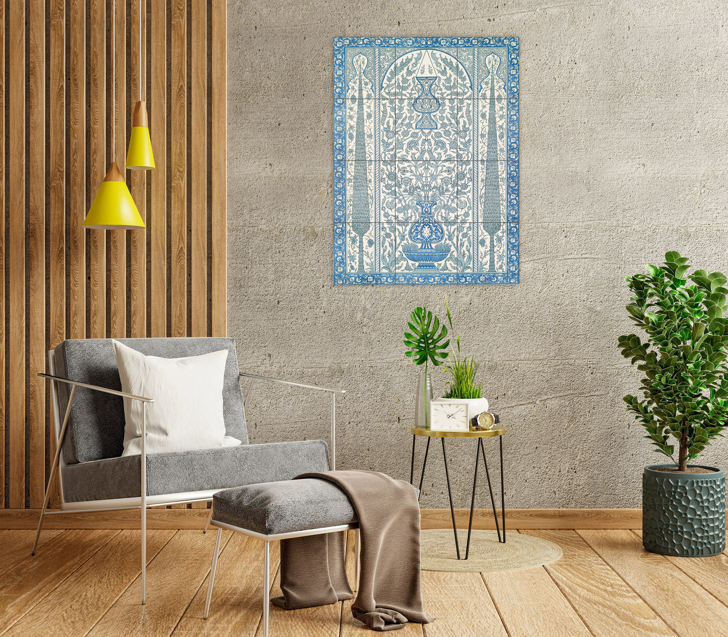 Tile Mural/Mosaic Ceramic Panel of Arabic Pattern - Arabic art decor - Islamic Art - Arabesque art - Tile Mural - Home Decor -Tile Mosaic