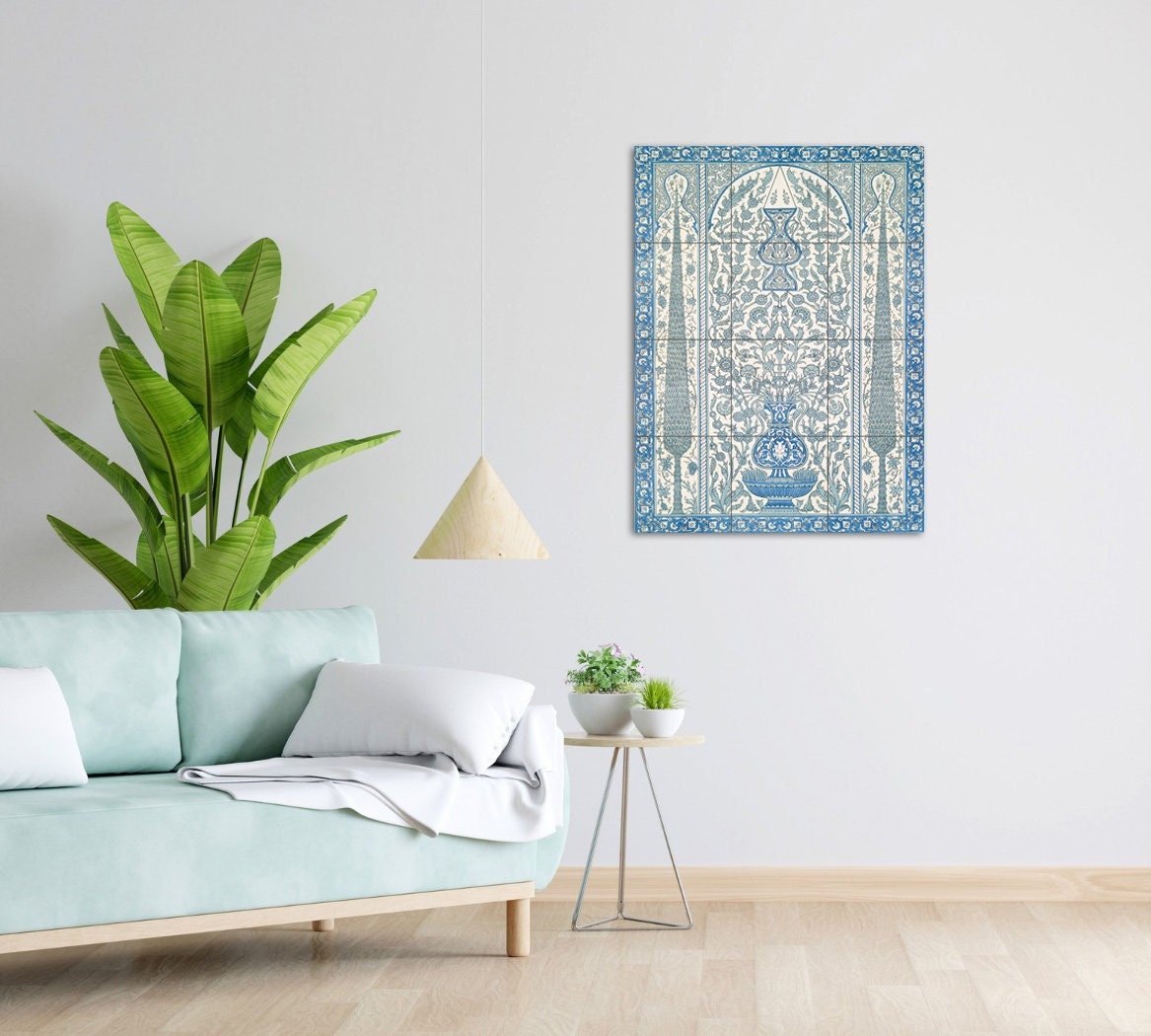 Tile Mural/Mosaic Ceramic Panel of Arabic Pattern - Arabic art decor - Islamic Art - Arabesque art - Tile Mural - Home Decor -Tile Mosaic