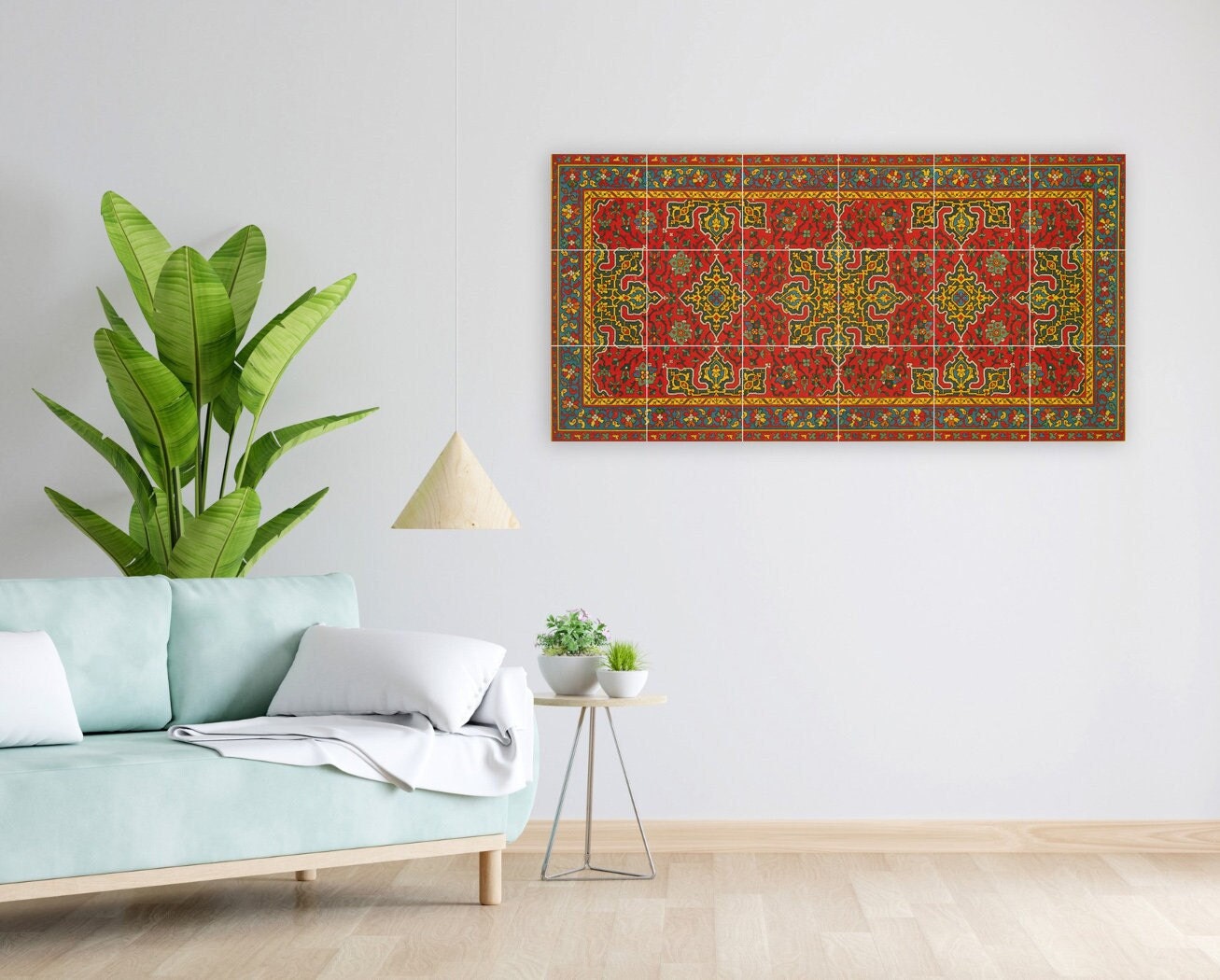 Tile Mural/Mosaic Ceramic Panel of Arabic Pattern - Arabic art decor - Islamic Art - Arabesque art - Tile Mural - Home Decor -Tile Mosaic