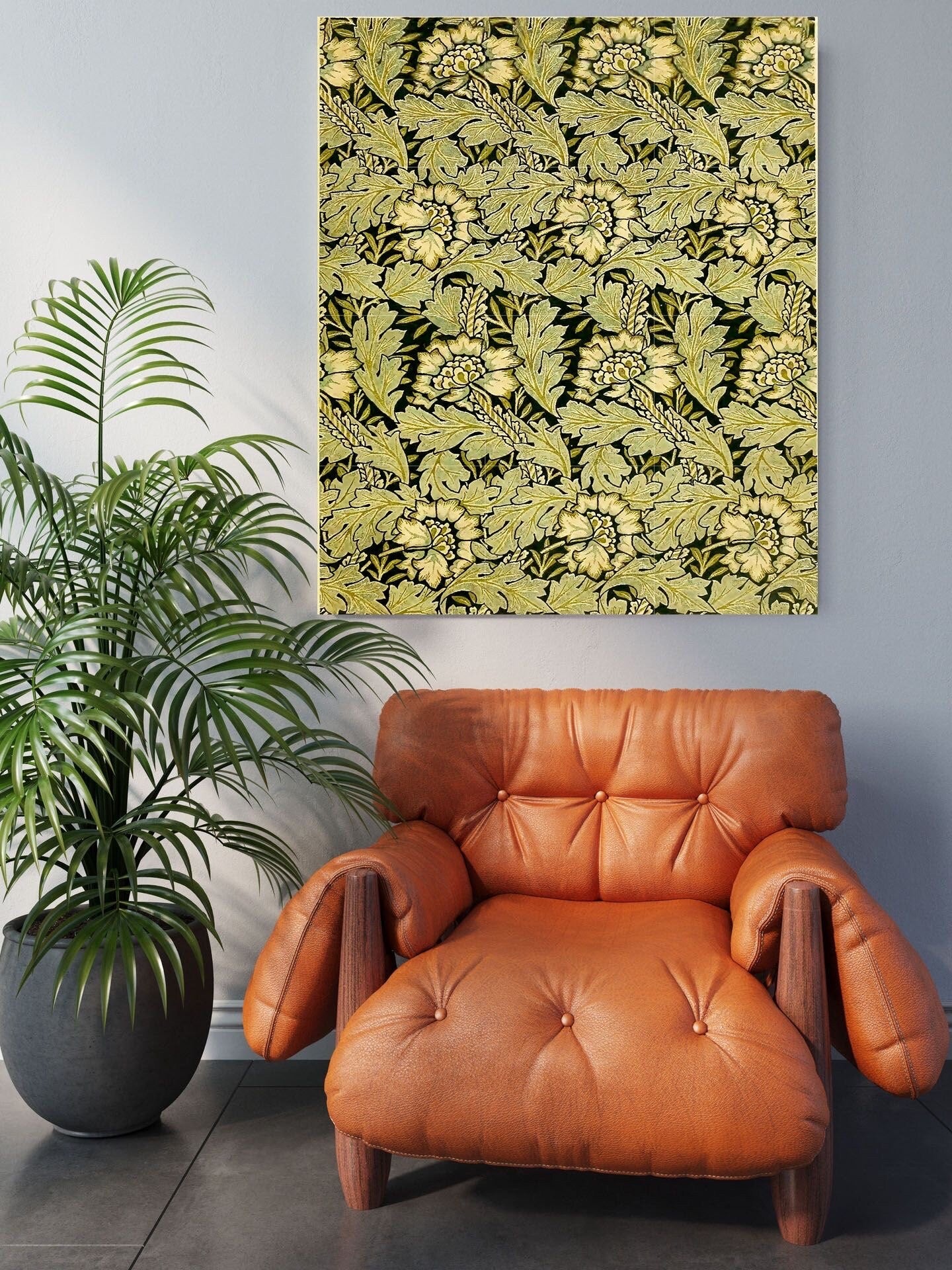 Tile Mural/Mosaic Ceramic Panel of Anemone - William Morris - Flower Wall Art - Botanical Print - Tile Mural Mosaic - Floral Painting Art