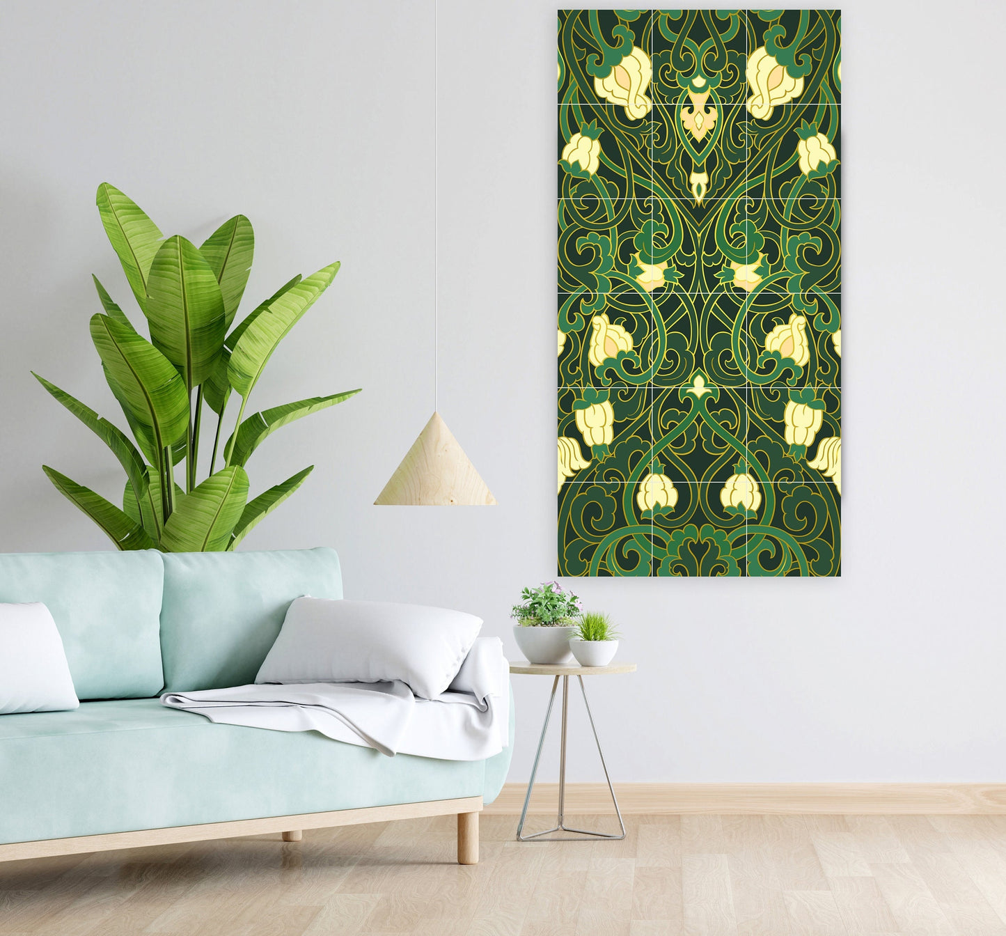 Art Nouveau Floral Ceramic Tile Mural/Mosaic -Art Nouveau Wall Decor Tiles -Kitchen Backsplash Tiles, Table Decorative Tiles, Bathroom Tiles