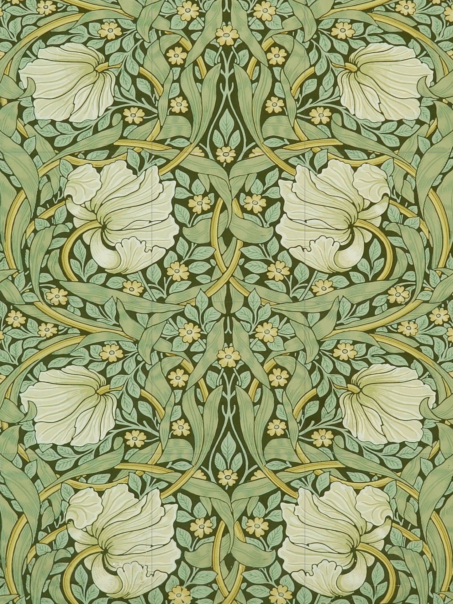 Art Nouveau Floral Ceramic Tile Mural/Mosaic - Pimpernel - Flower Art Nouveau -William Morris Pattern Art Print -Flower Mural- Botanical Art