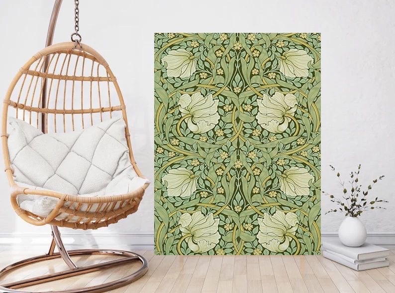 Art Nouveau Floral Ceramic Tile Mural/Mosaic - Pimpernel - Flower Art Nouveau -William Morris Pattern Art Print -Flower Mural- Botanical Art