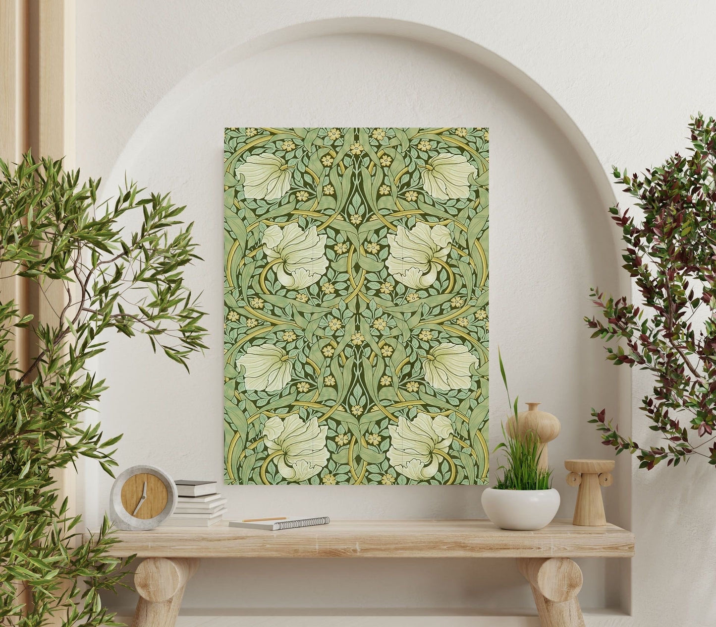 Art Nouveau Floral Ceramic Tile Mural/Mosaic - Pimpernel - Flower Art Nouveau -William Morris Pattern Art Print -Flower Mural- Botanical Art